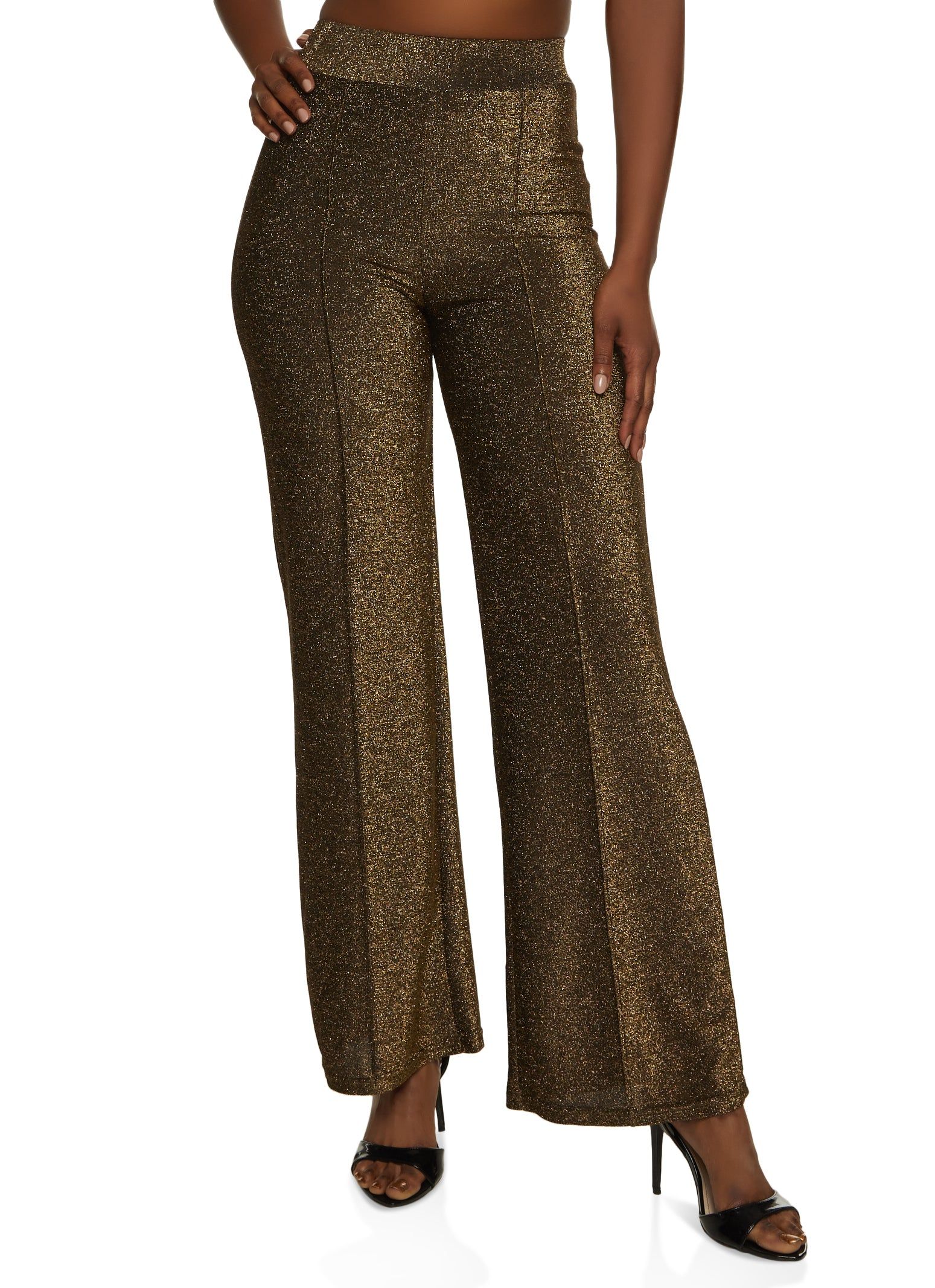 Lurex Pintuck Wide Leg Pants sold by Rainbow