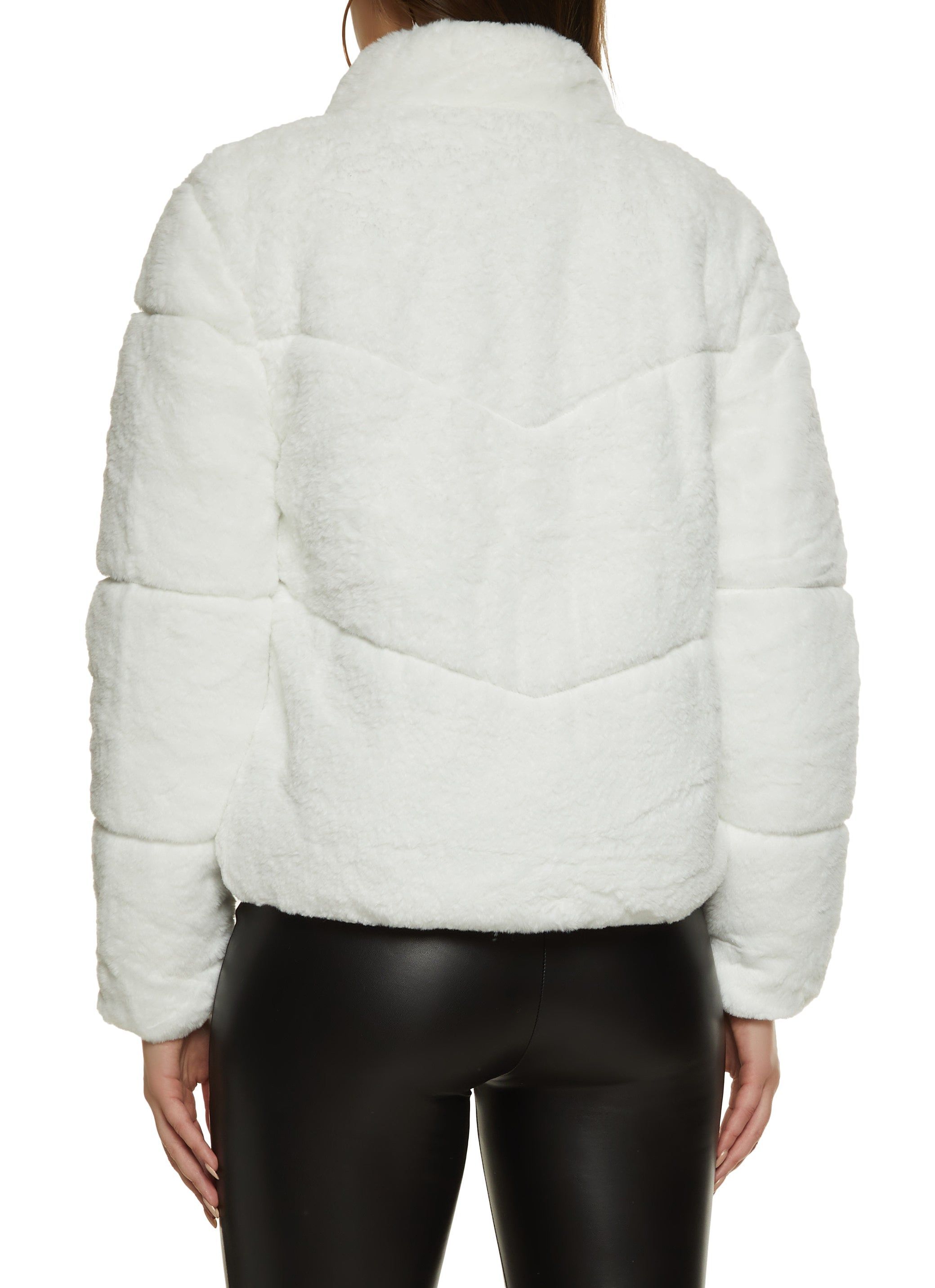 Faux Fur Mock Neck Puffer Jacket sold by Rainbow product image thumbnail 3