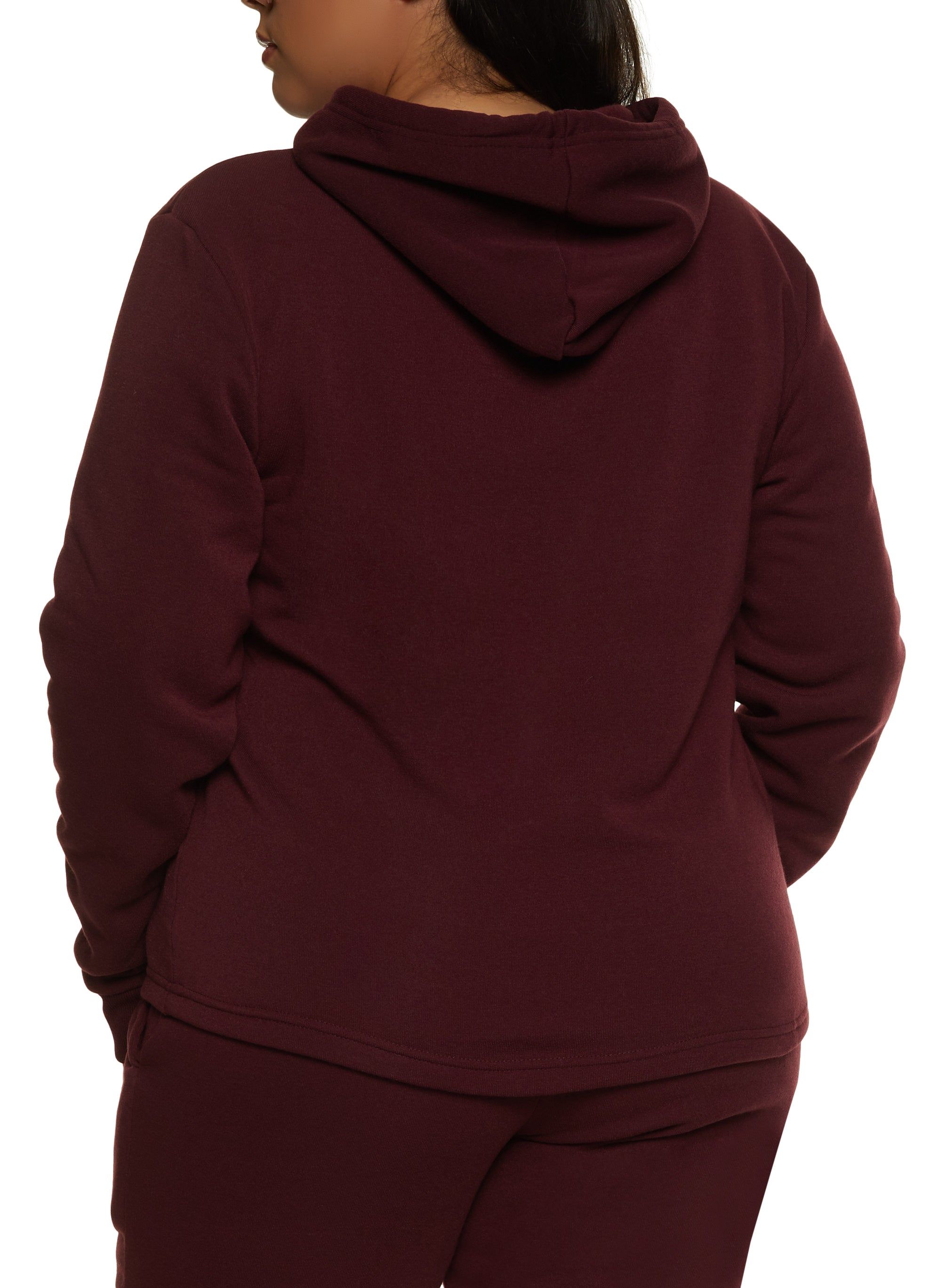 Plus Size Solid Pullover Hoodie sold by Rainbow product image thumbnail 3