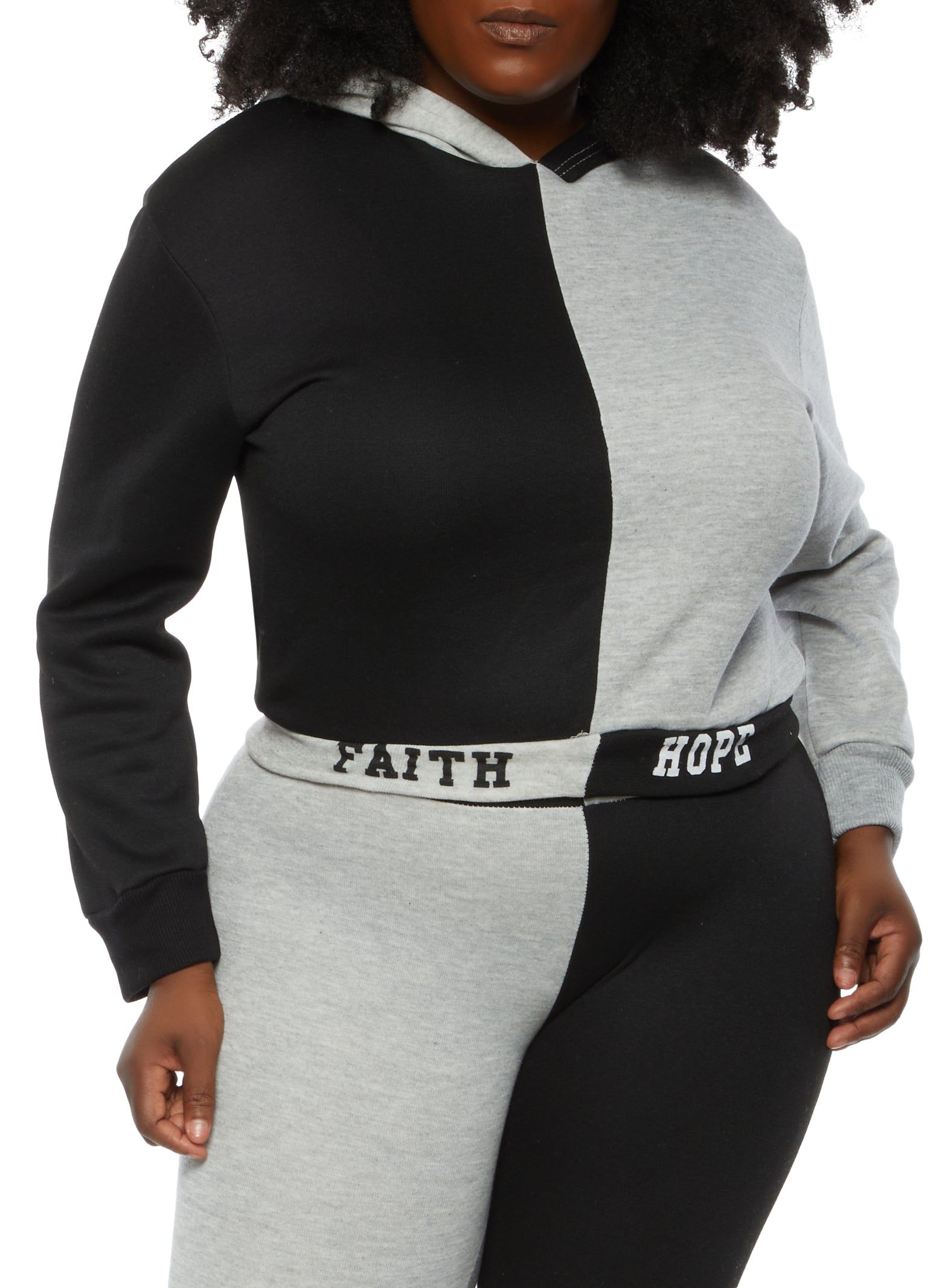 Plus Size Faith Two Tone Hoodie sold by Rainbow
