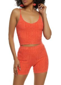 Cable Knit Cropped Cami sold by Rainbow