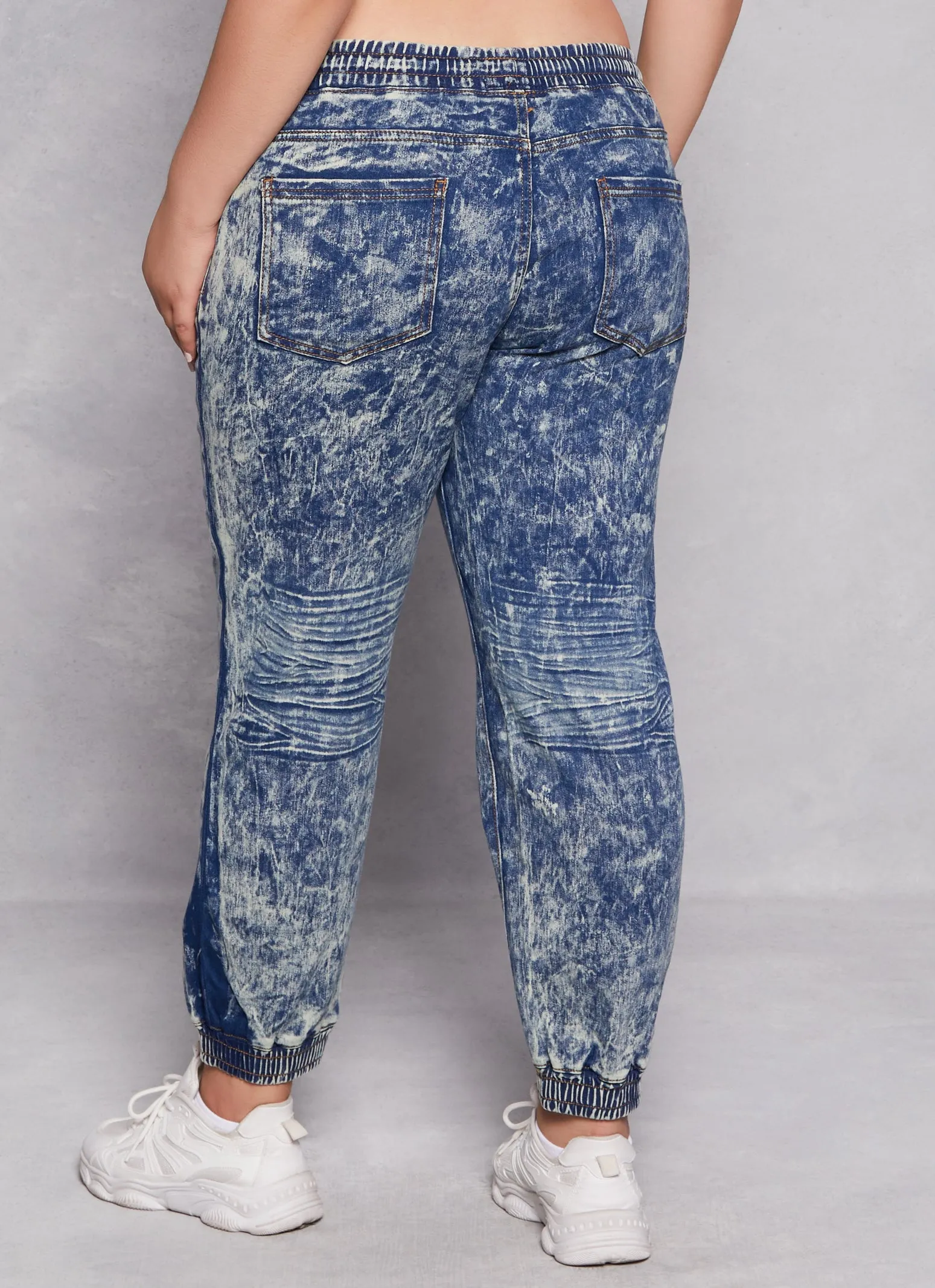 Plus Size Distressed Denim Joggers sold by Rainbow product image thumbnail 3