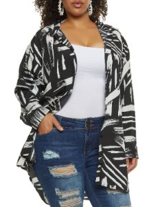 Plus Size Abstract Print Tunic Shirt sold by Rainbow