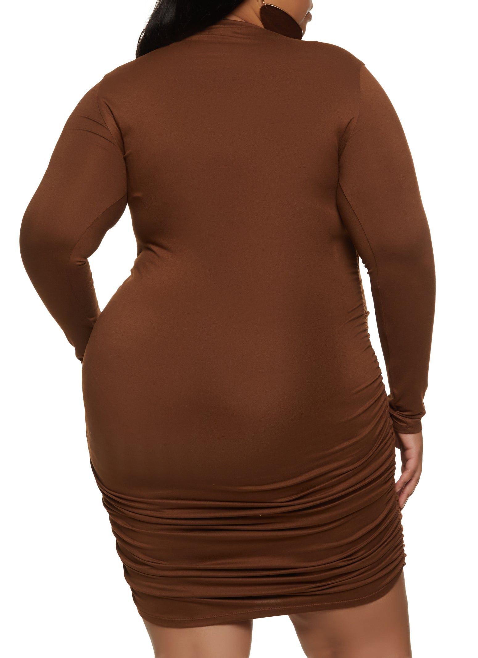 Plus Size Ruched Long Sleeve Midi Dress sold by Rainbow product image thumbnail 3