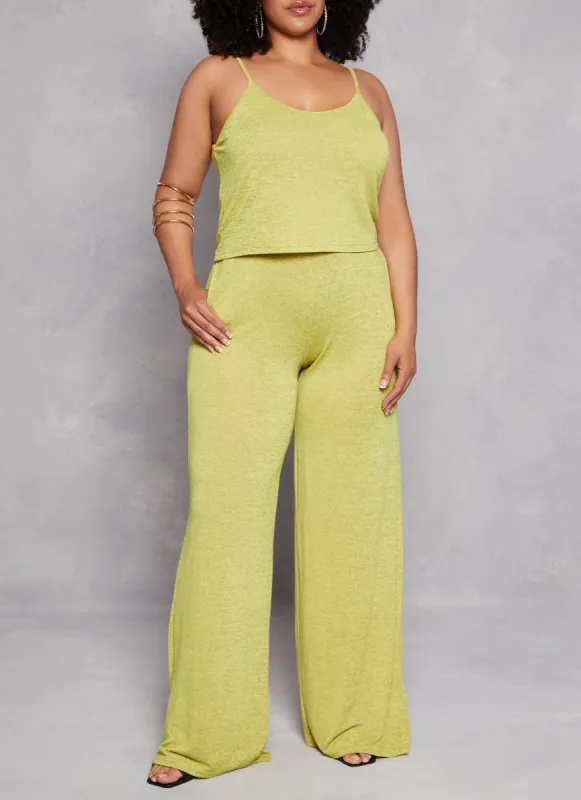 Plus Size Daisy Wide Leg High Waist Pants sold by Rainbow