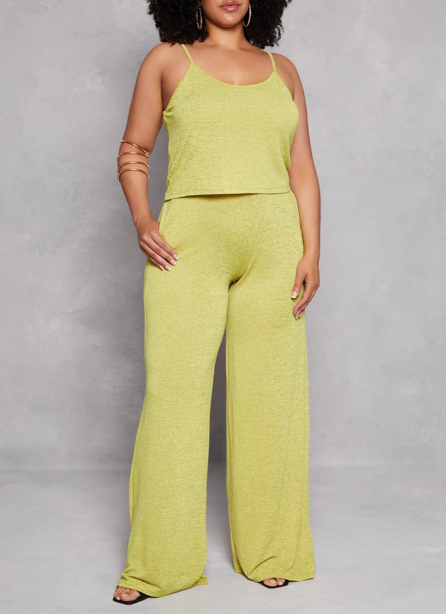 Plus Size Daisy Wide Leg High Waist Pants sold by Rainbow