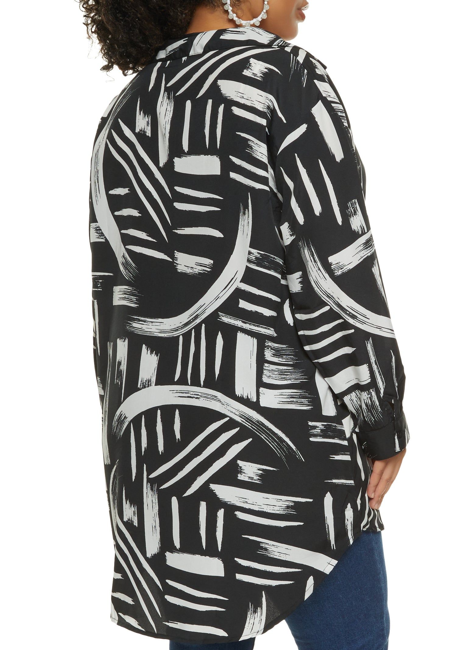 Plus Size Abstract Print Tunic Shirt sold by Rainbow product image thumbnail 3