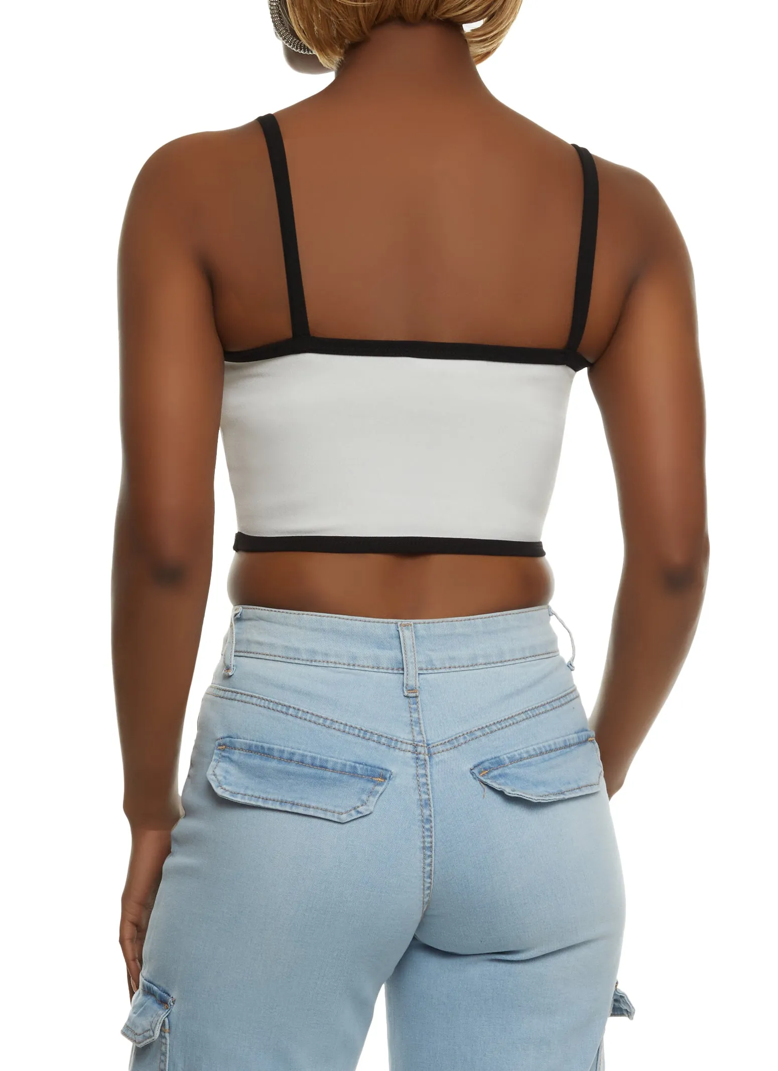 Contrast Binding Buckle Detail Crop Top sold by Rainbow product image thumbnail 2