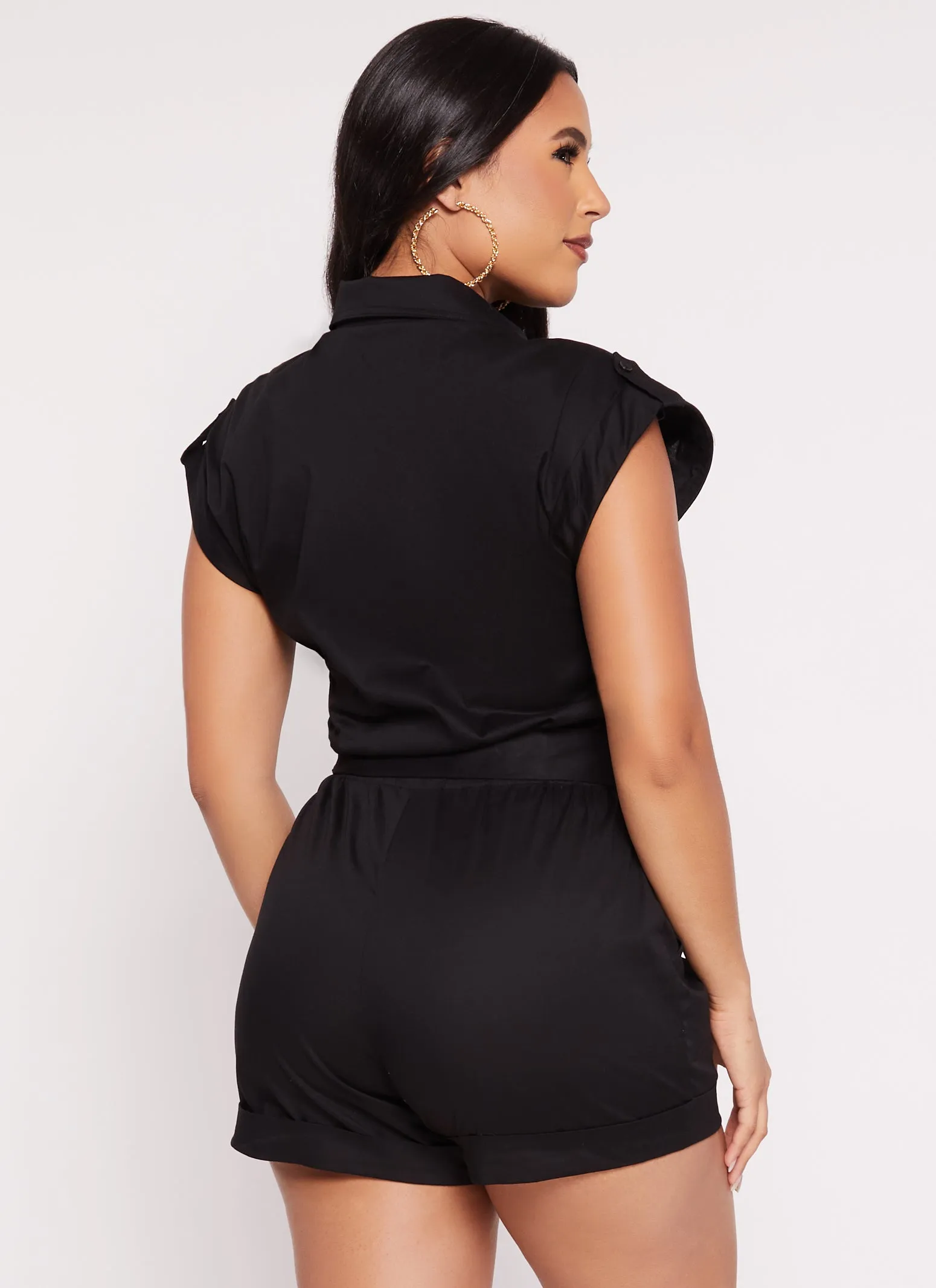 Tie Waist Belted Utility Romper sold by Rainbow product image thumbnail 3