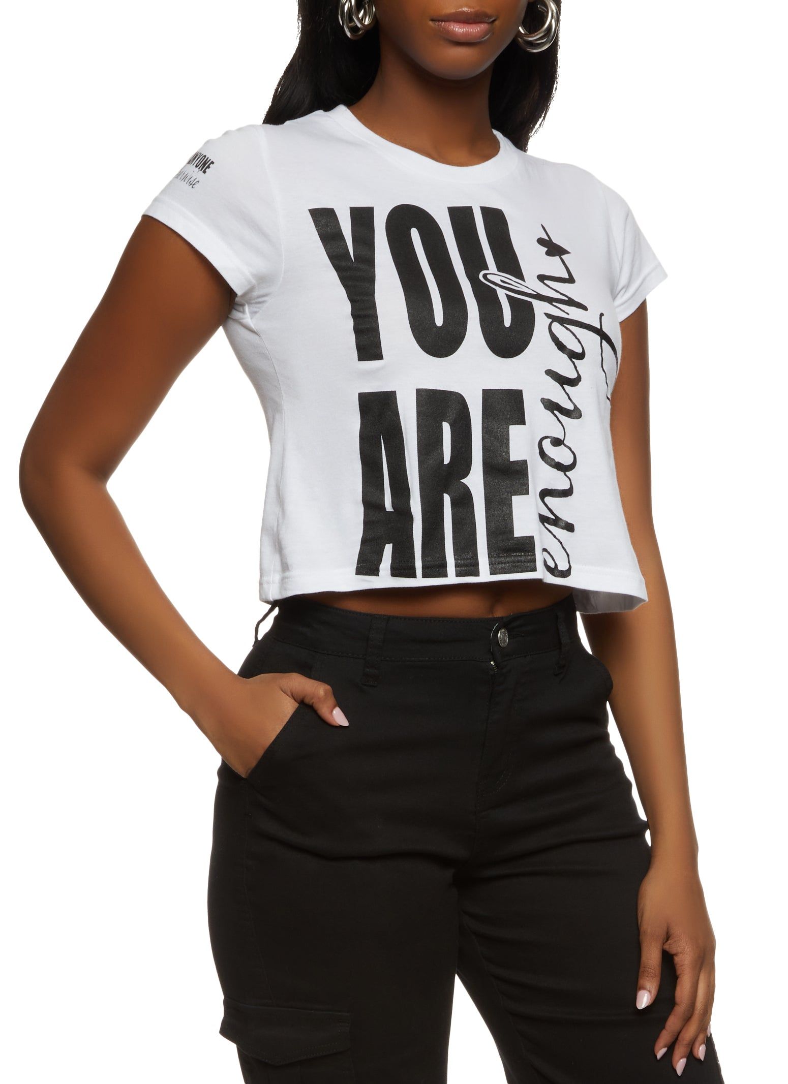 You Are Enough Cropped Graphic Tee sold by Rainbow