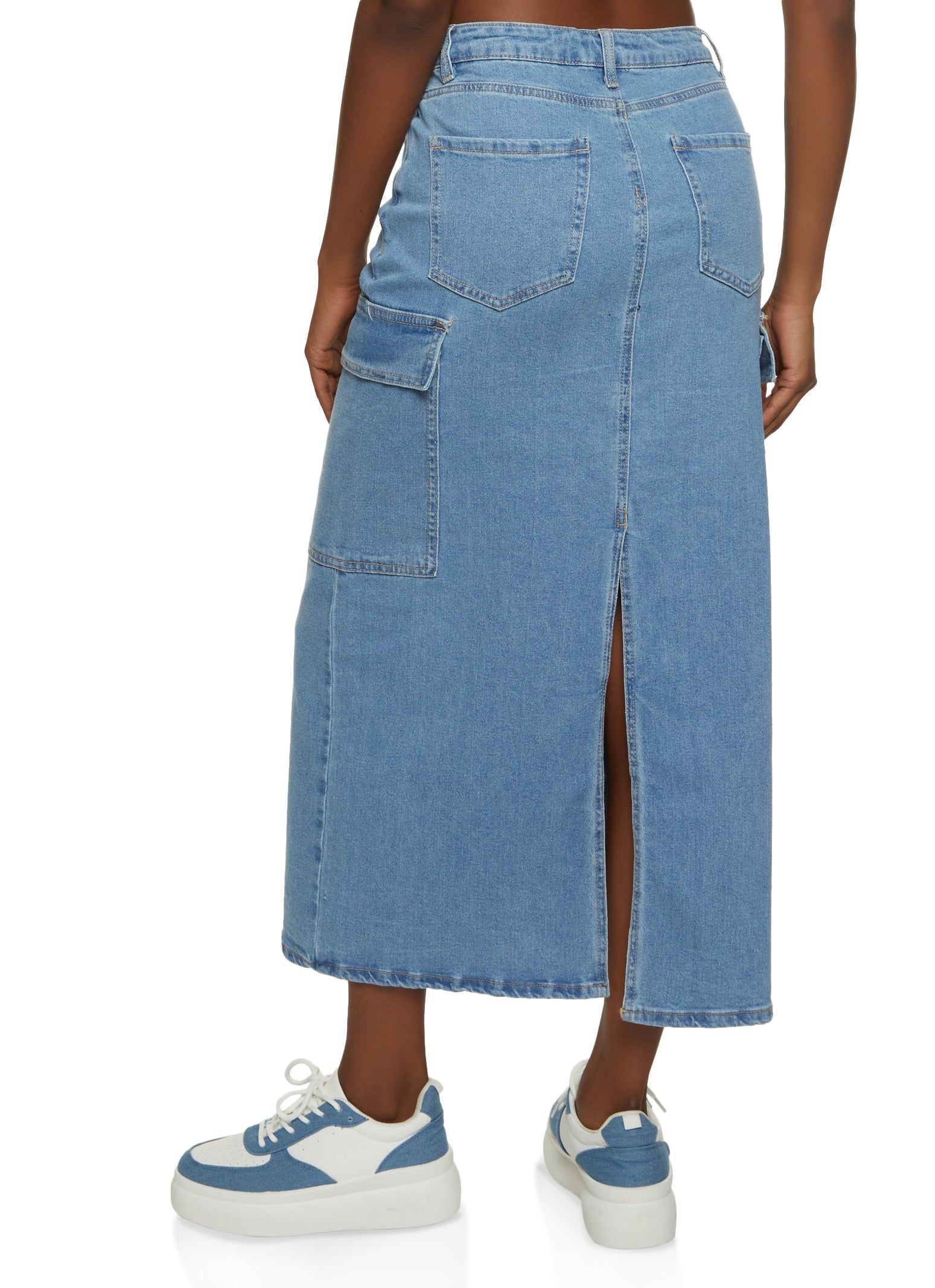 Almost Famous Cargo Denim Maxi Skirt sold by Rainbow product image thumbnail 3