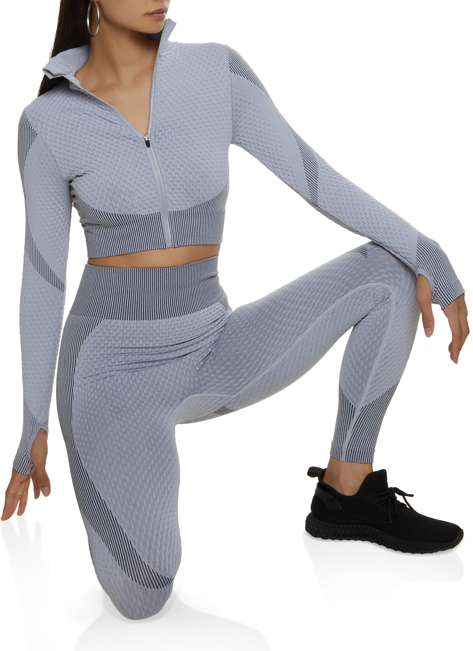 Textured Knit Cropped Track Jacket sold by Rainbow product image thumbnail 2