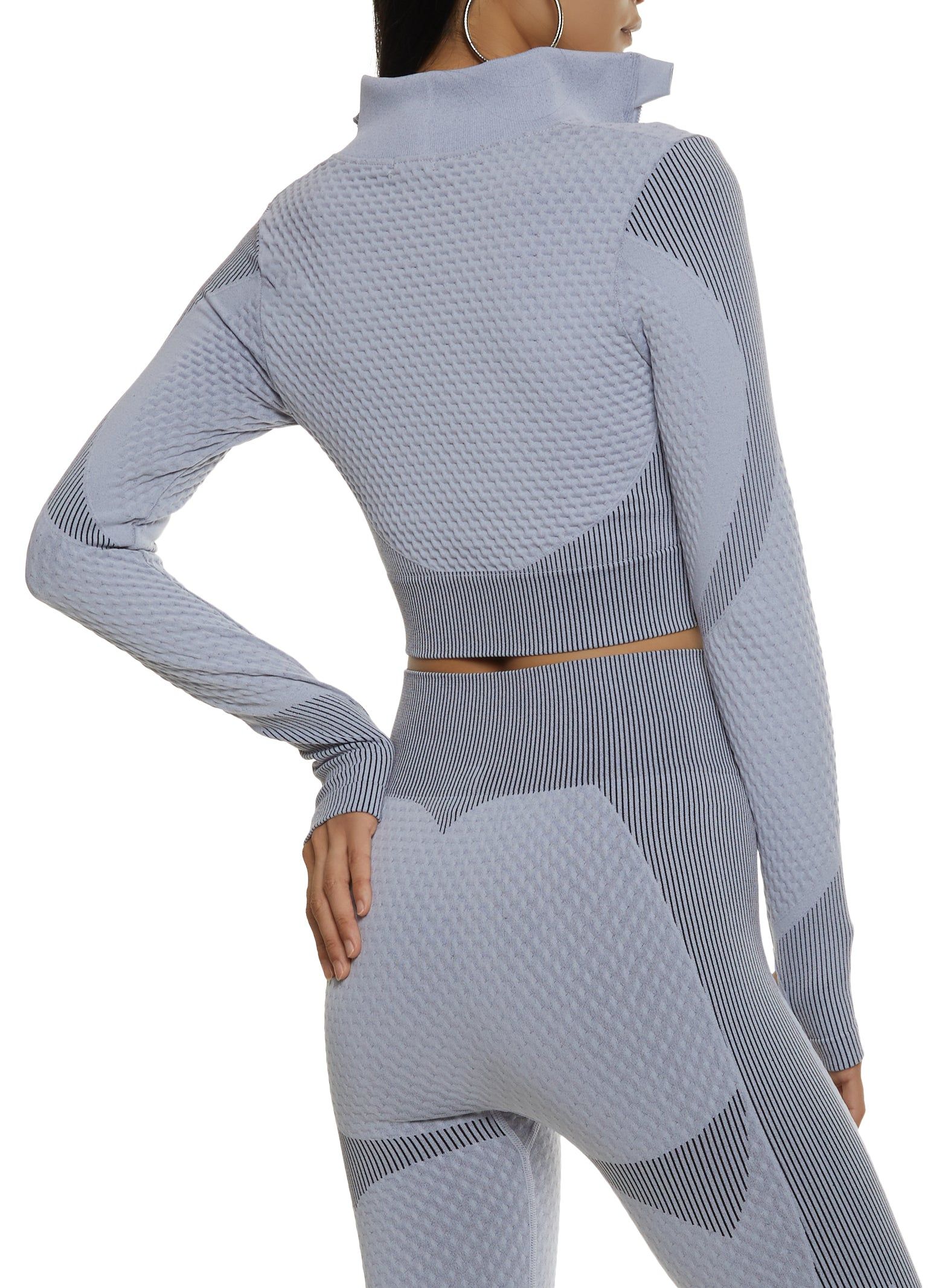 Textured Knit Cropped Track Jacket sold by Rainbow product image thumbnail 3