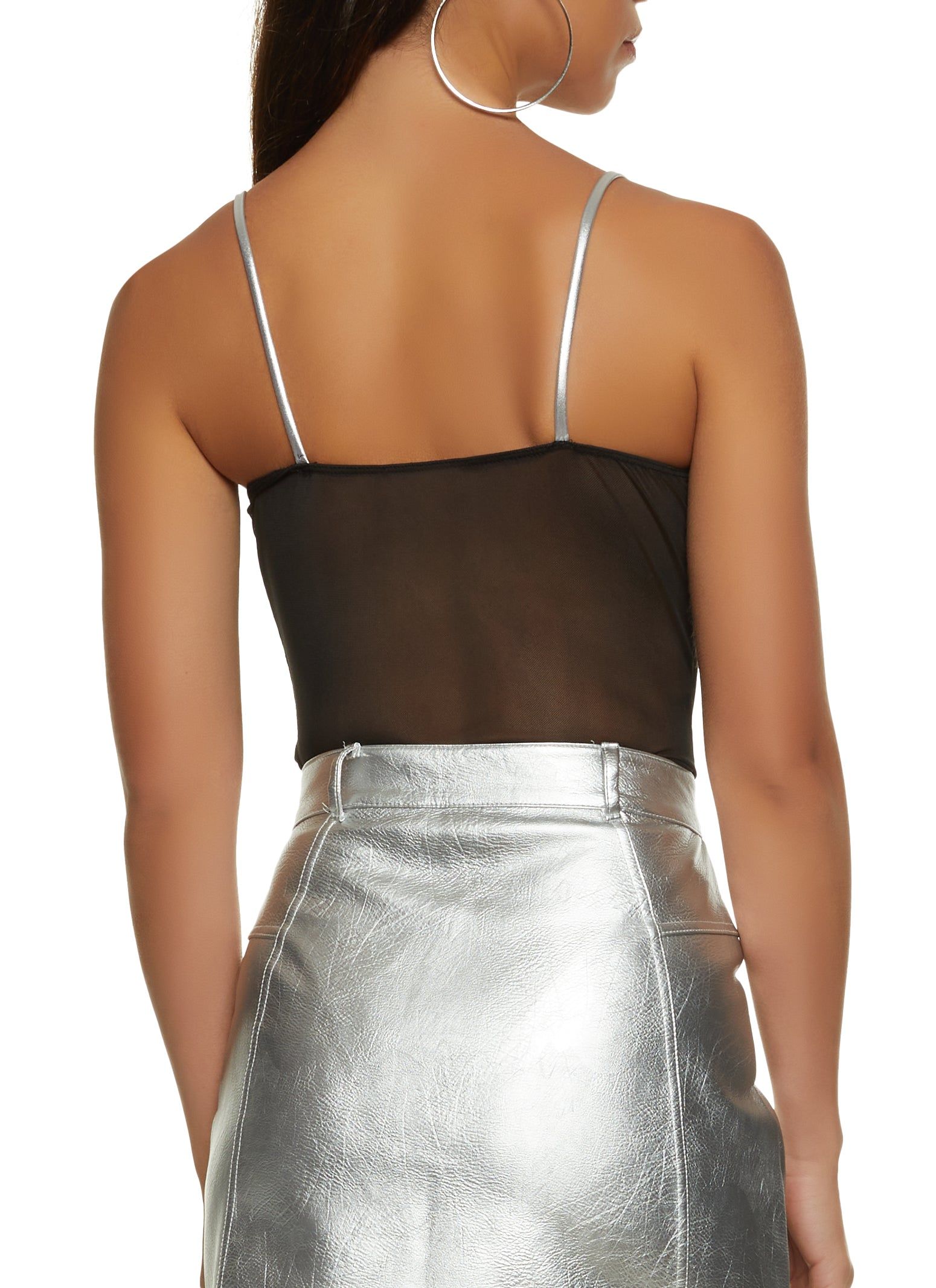 Faux Leather Mesh Corset Bodysuit sold by Rainbow product image thumbnail 3