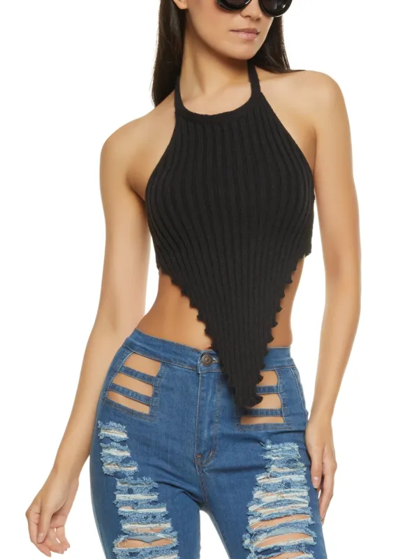 Hanky Hem Halter Top sold by Rainbow