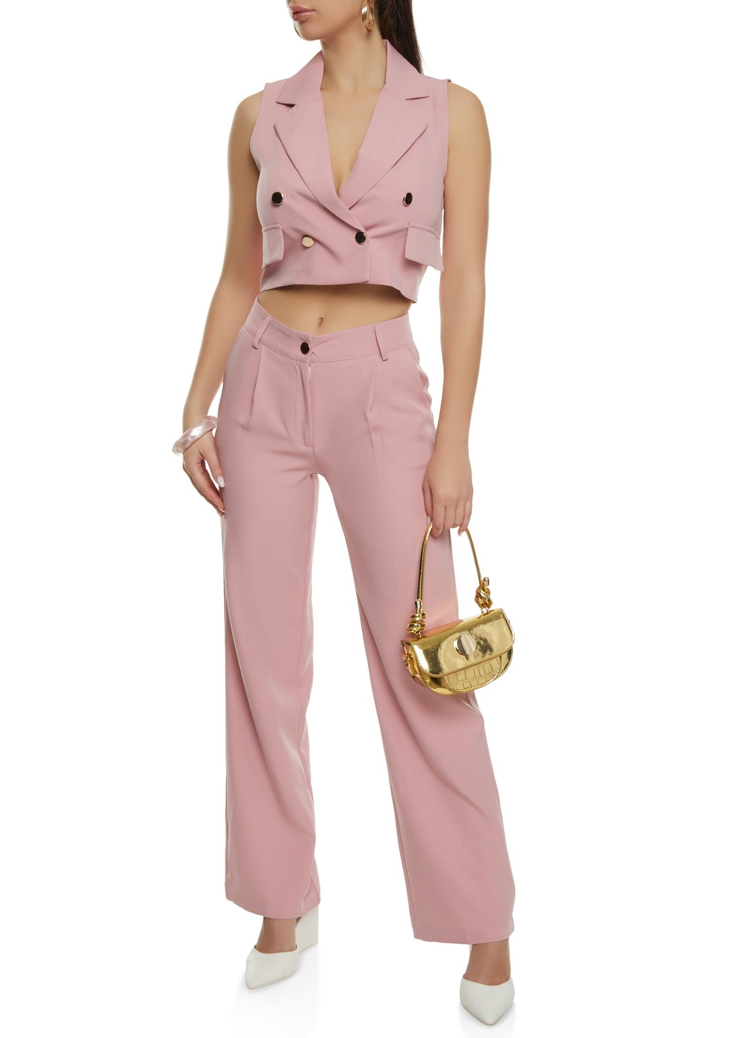 Double Breasted Cropped Blazer Vest sold by Rainbow product image thumbnail 2