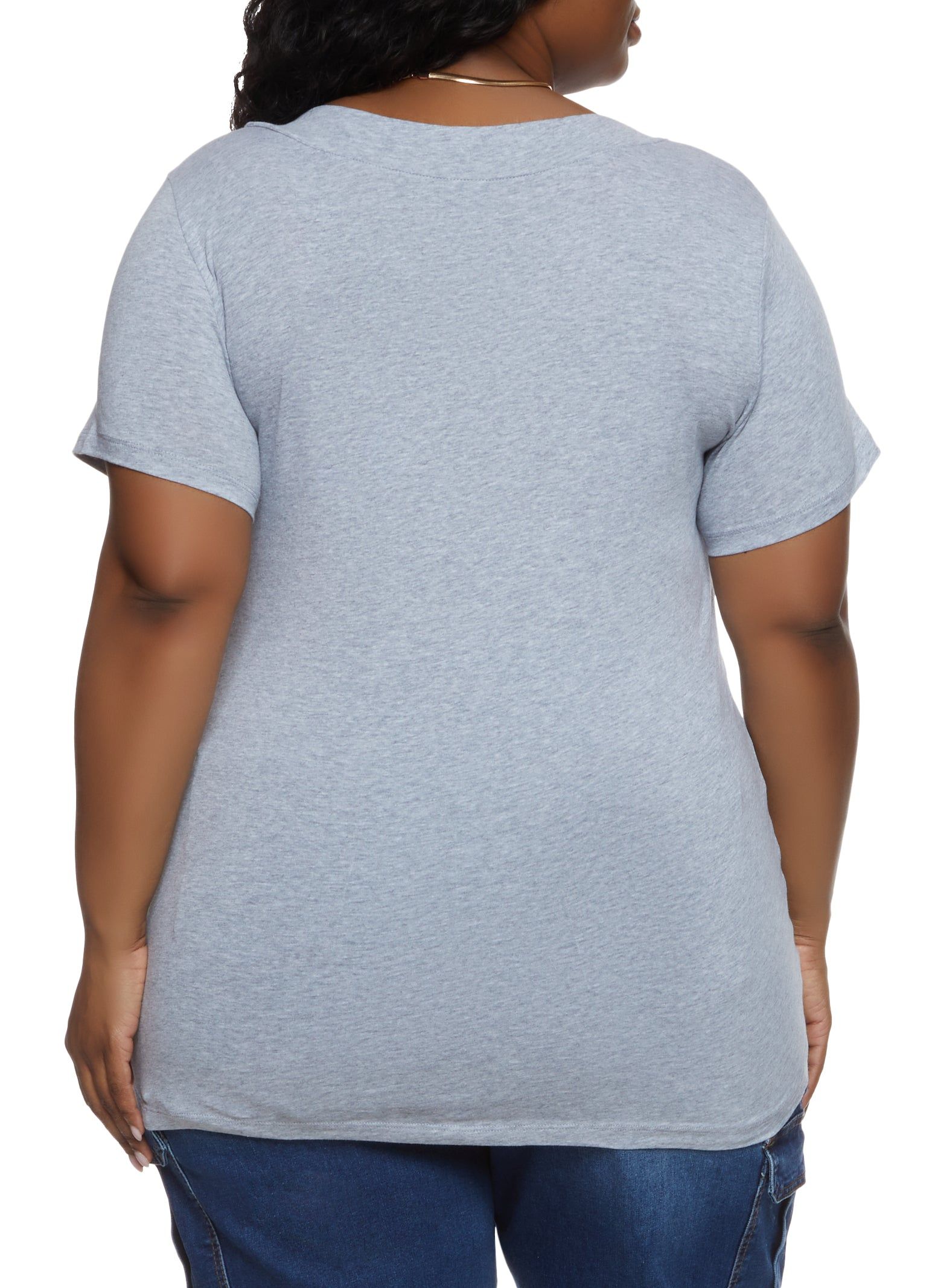 Plus Size Basic V Neck Tee sold by Rainbow product image thumbnail 2