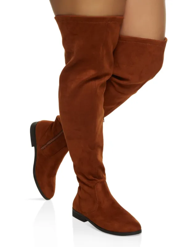 Side Zip Wide Calf Over the Knee Boots sold by Rainbow