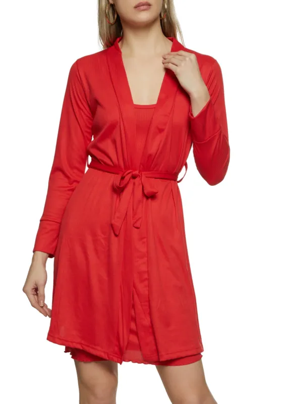 Ribbed Knit Nightgown with Robe sold by Rainbow