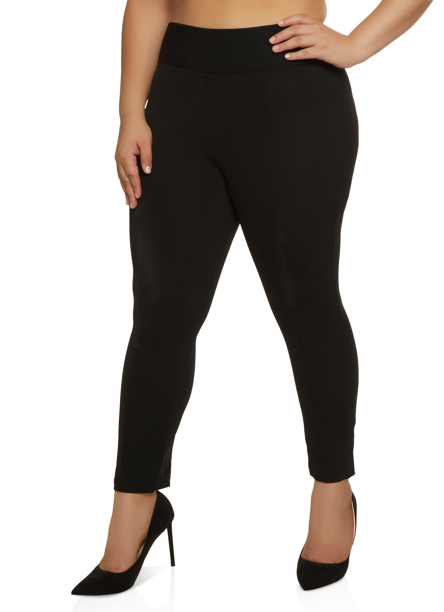Plus Size High Waist Pintuck Leggings sold by Rainbow