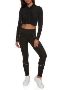 Ruched Zip Front Track Jacket sold by Rainbow