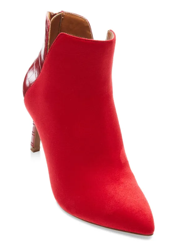 Zip Back Stiletto Booties sold by Rainbow