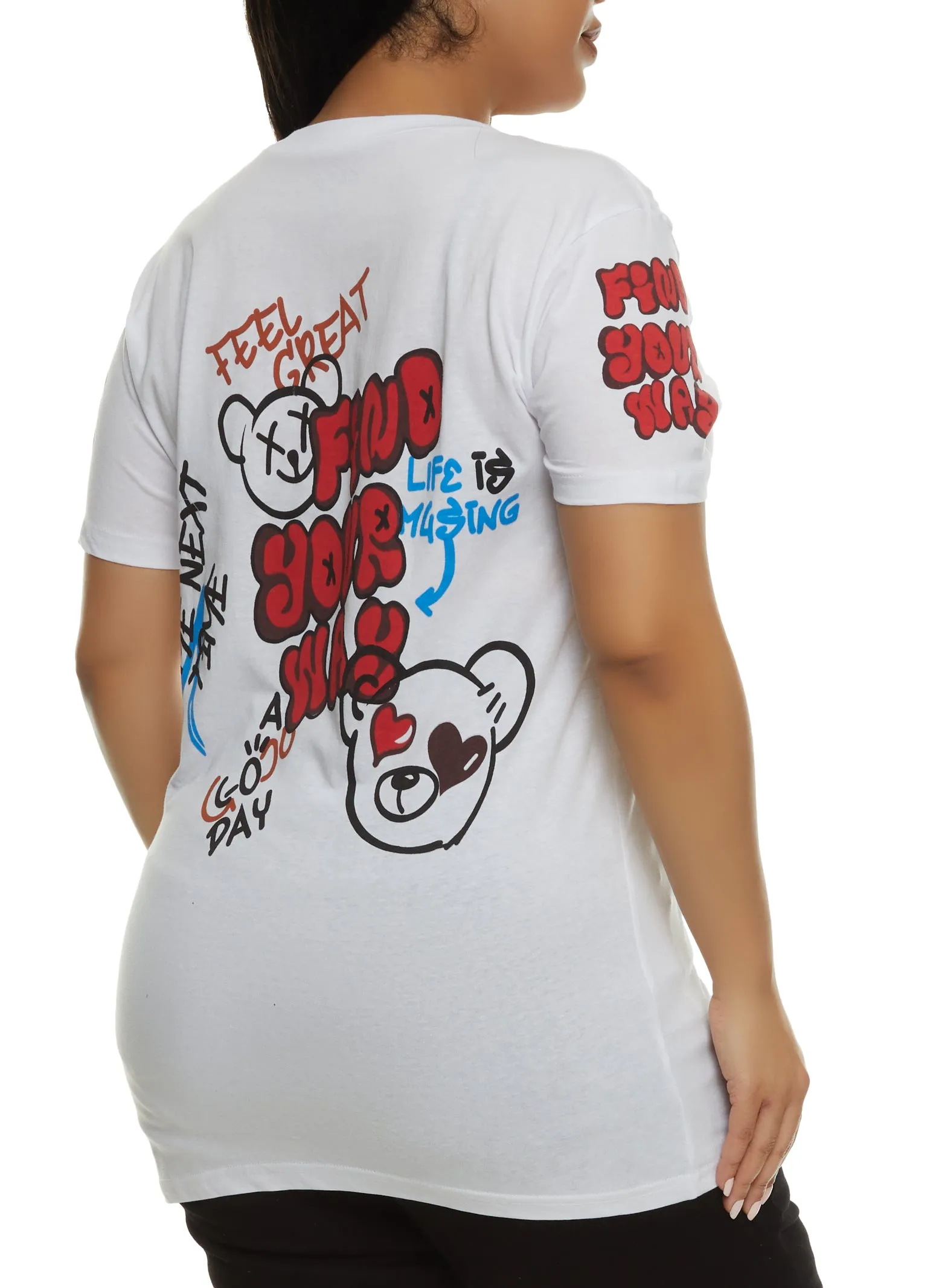 Plus Size Find Your Way Graffiti Graphic Tee sold by Rainbow