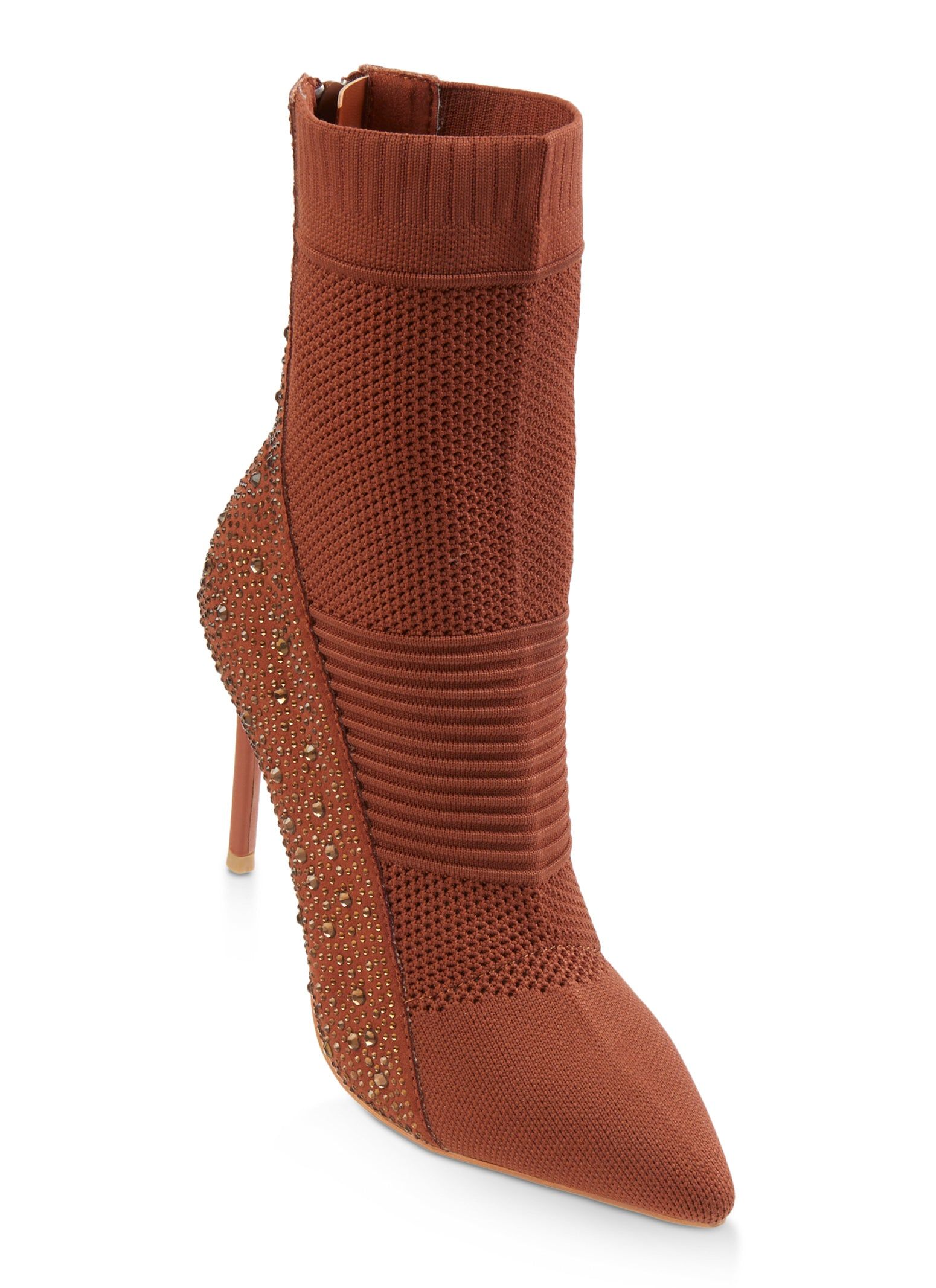 Rhinestone Studded Stiletto Booties sold by Rainbow