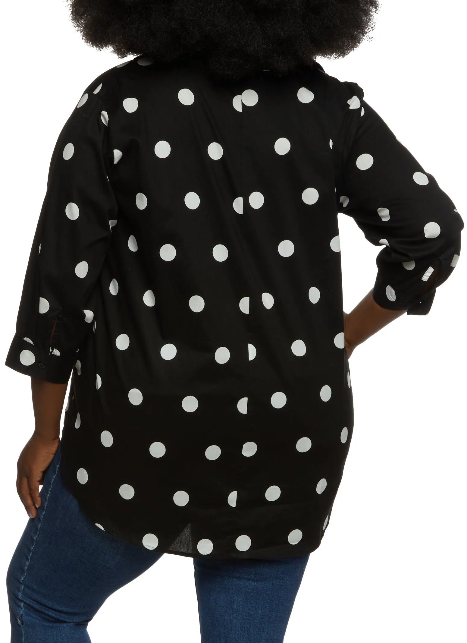 Plus Size Polka Dot High Low Shirt sold by Rainbow product image thumbnail 2
