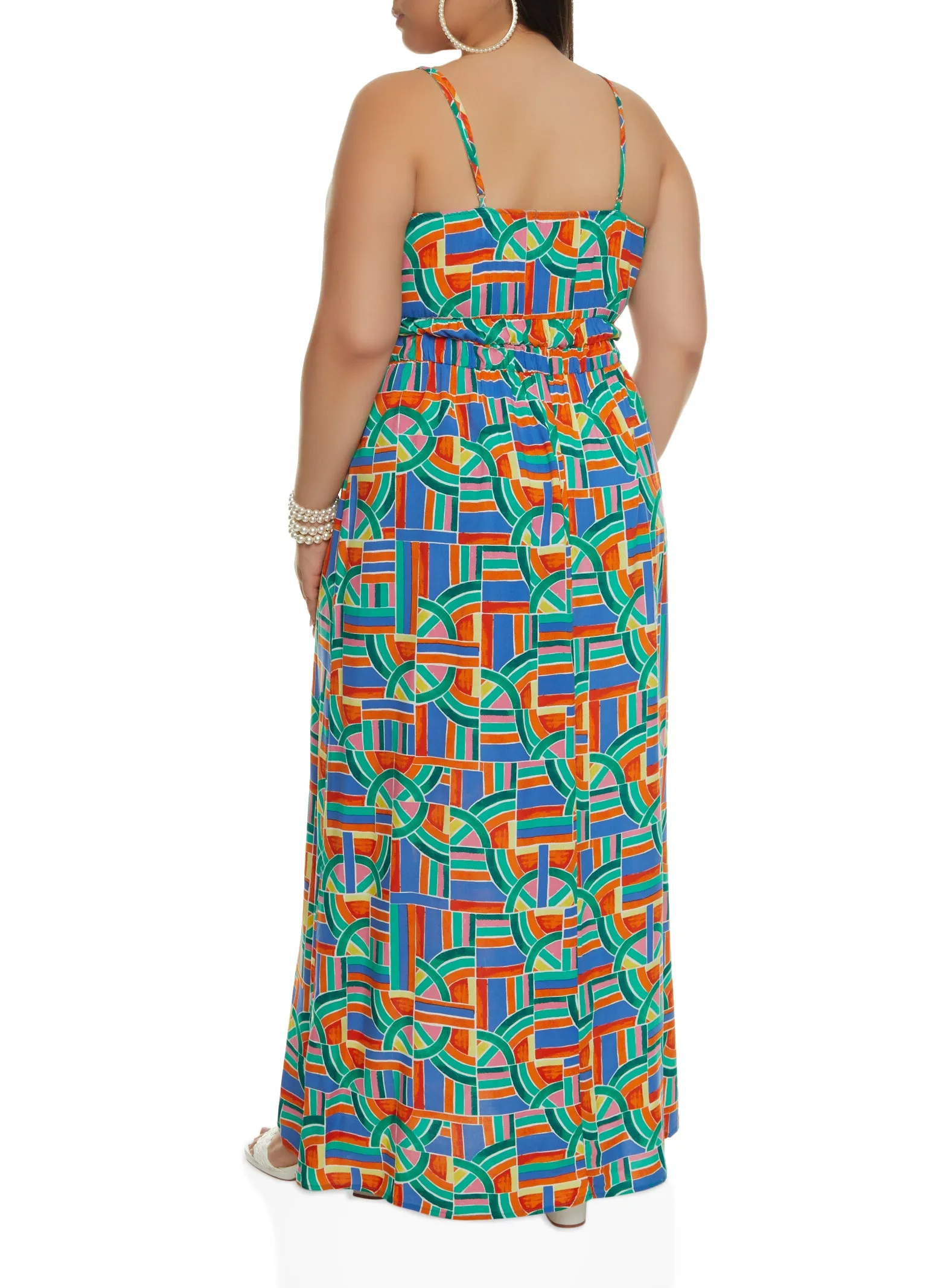 Plus Size Printed V Neck Maxi Dress sold by Rainbow product image thumbnail 3