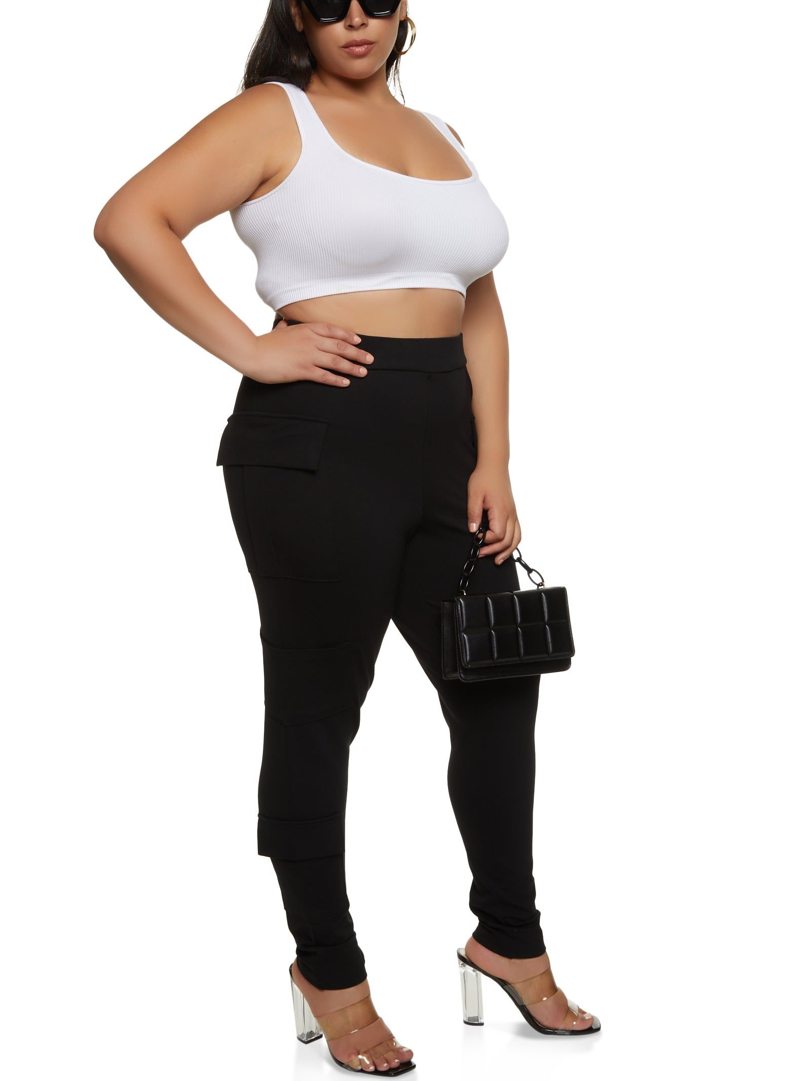 Plus Size Ponte Cargo Pocket Pull On Pants sold by Rainbow product image thumbnail 2