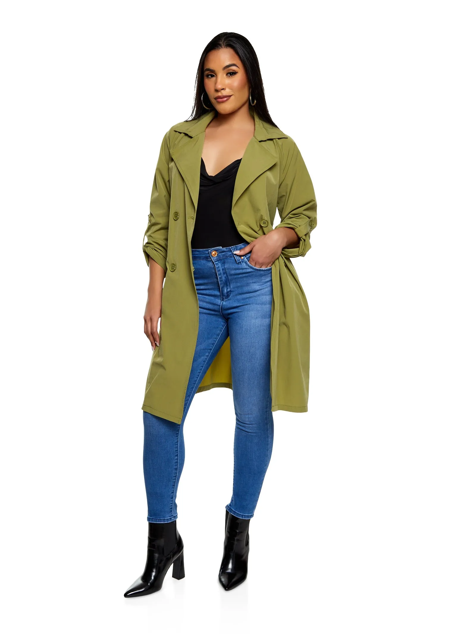Iris Nylon Tie Waist Belted Trench Coat sold by Rainbow product image thumbnail 2