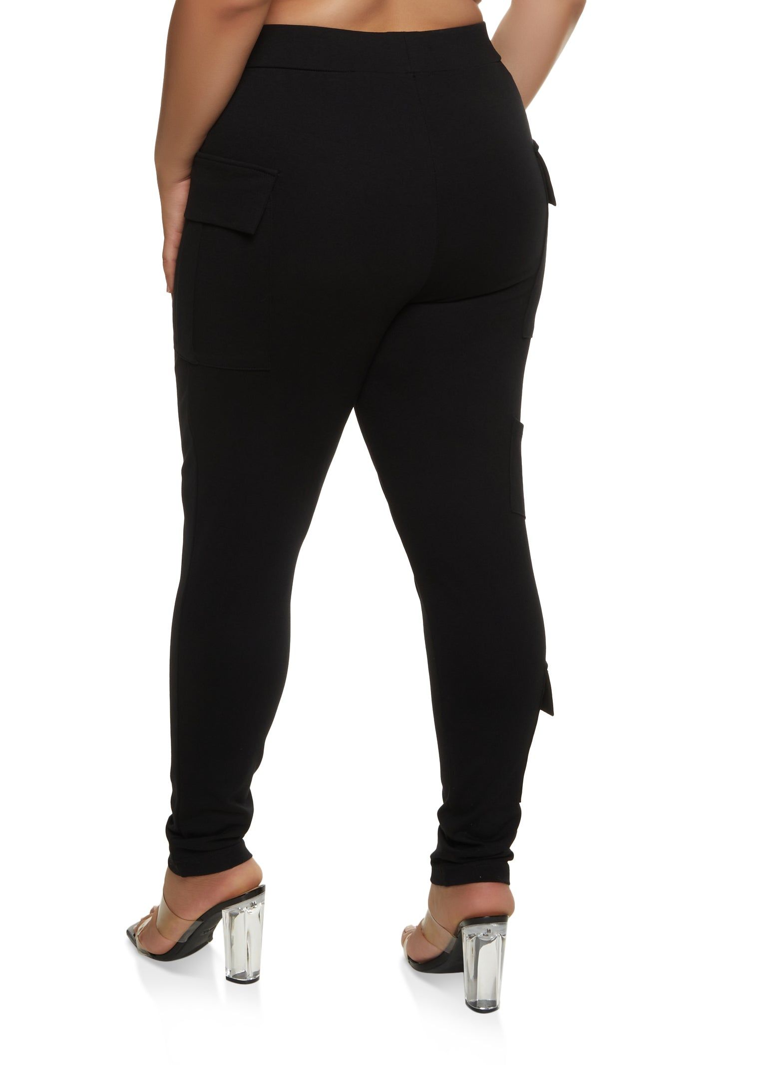 Plus Size Ponte Cargo Pocket Pull On Pants sold by Rainbow product image thumbnail 3