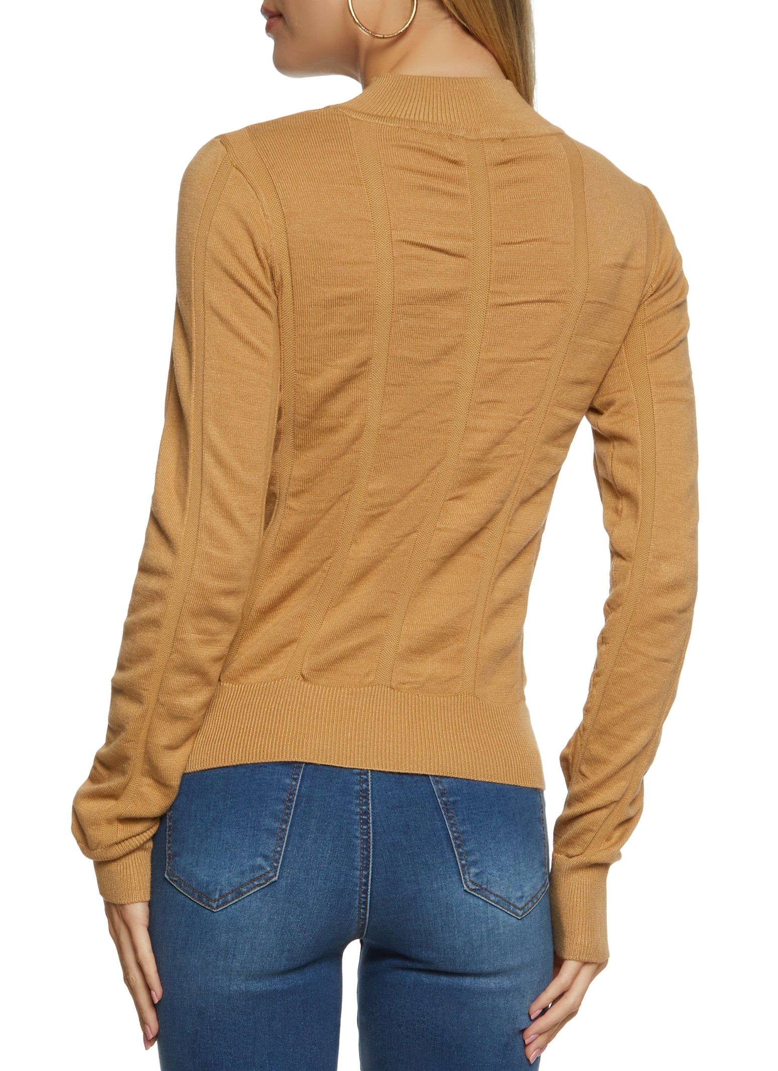 Ribbed Knit Mock Neck Sweater sold by Rainbow product image thumbnail 2