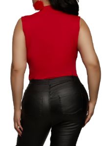Plus Size Mock Neck Sleeveless Bodysuit sold by Rainbow