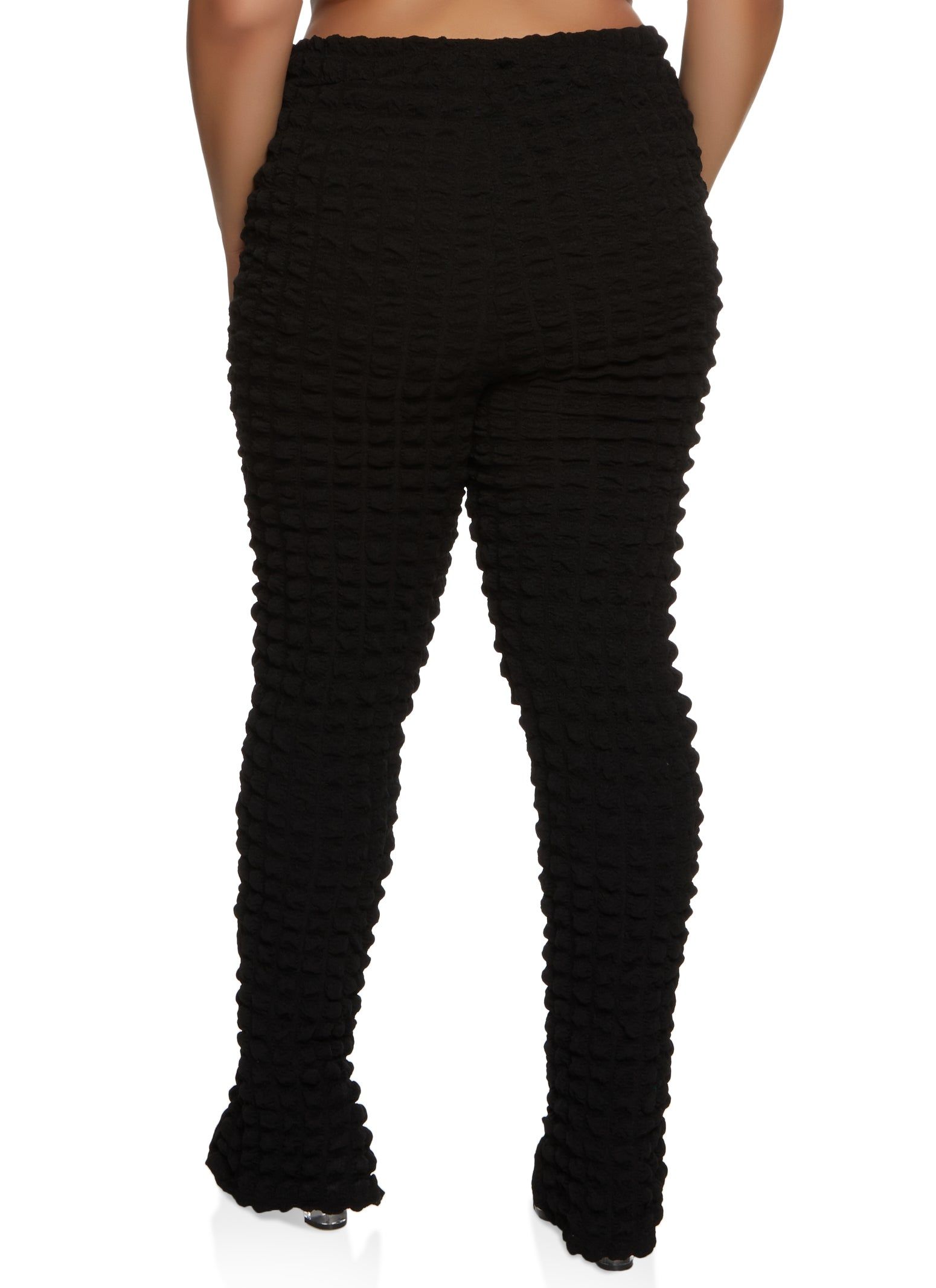 Plus Size Bubble Knit High Waist Split Hem Pants sold by Rainbow product image thumbnail 2