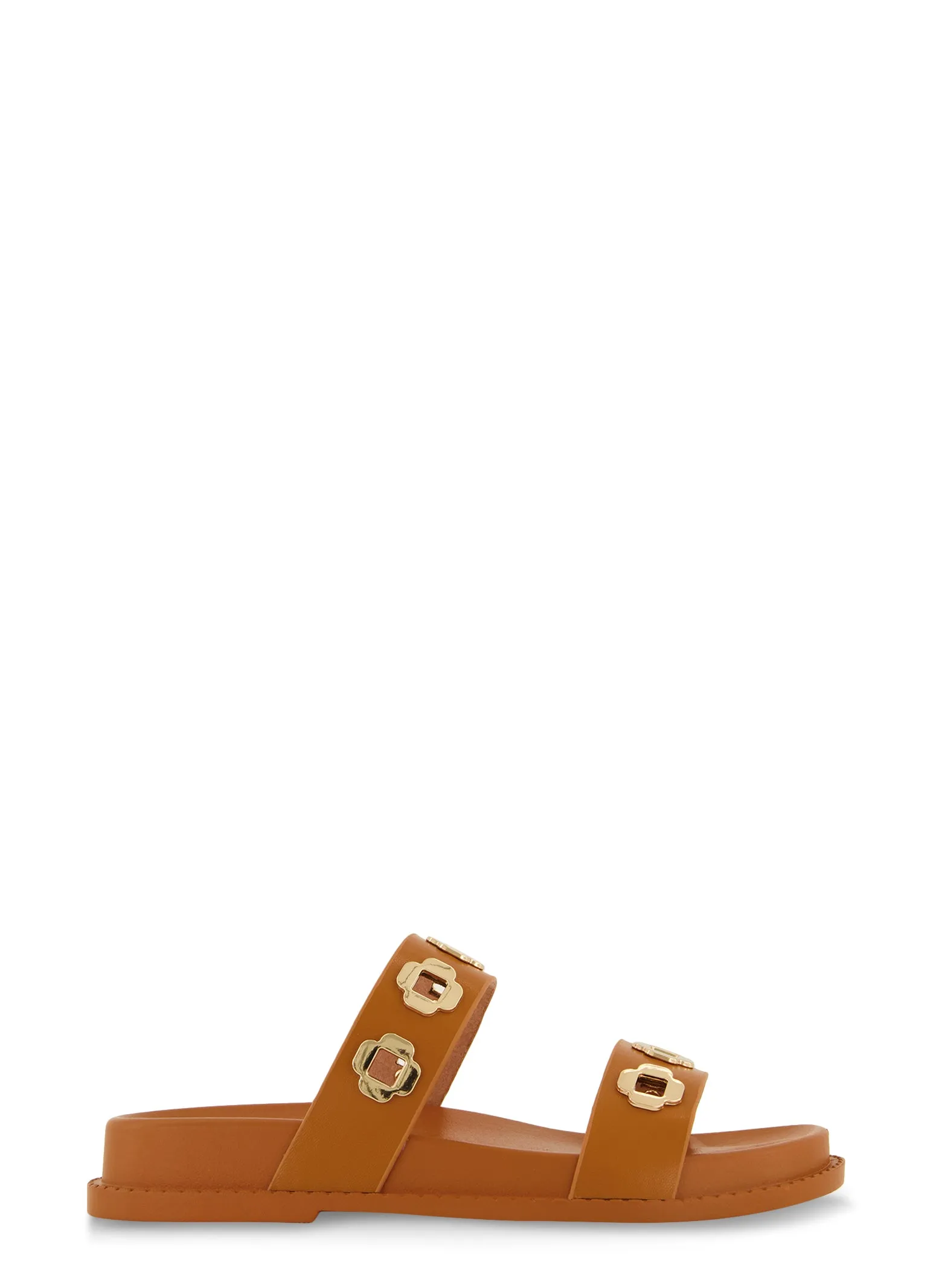 Geometric Metallic Eyelet Double Band Slide Sandals sold by Rainbow product image thumbnail 2