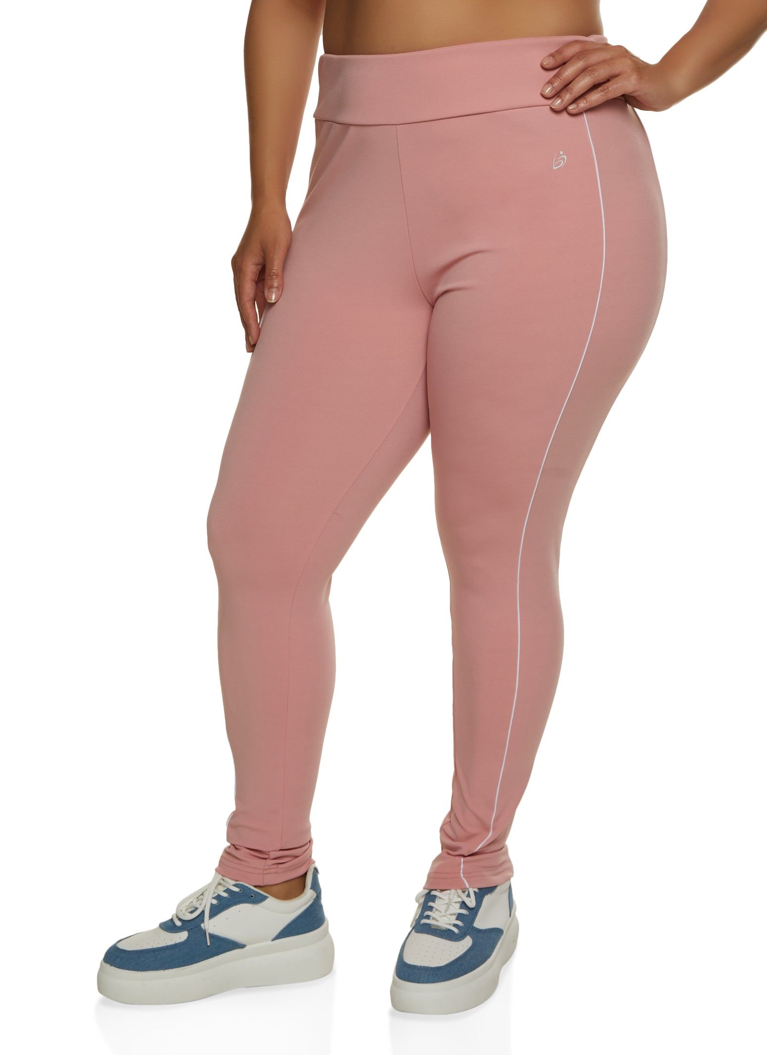 Plus Size Contrast Piping Active Leggings sold by Rainbow