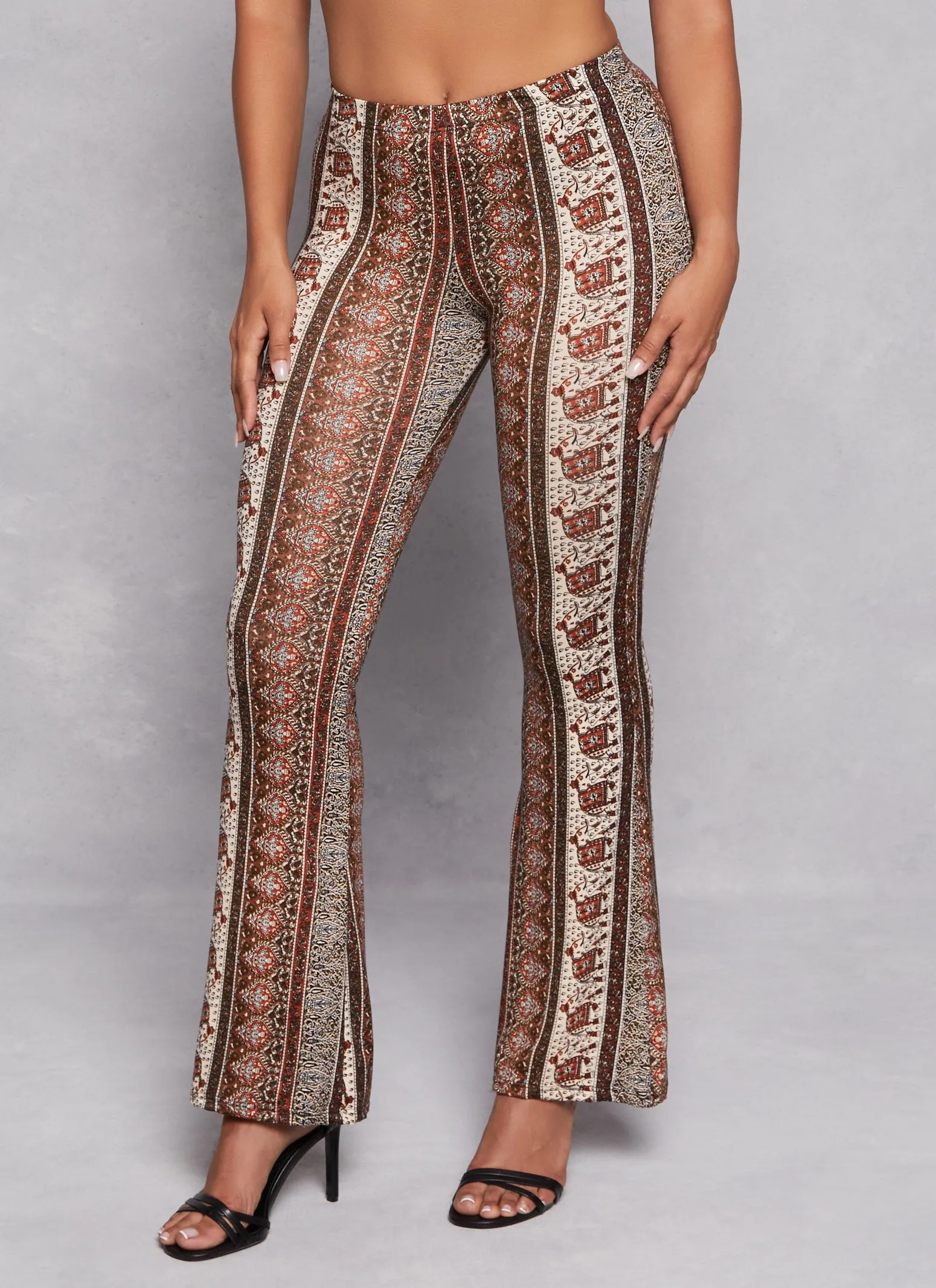 Paisley Border Print High Waist Flare Pants sold by Rainbow product image thumbnail 2