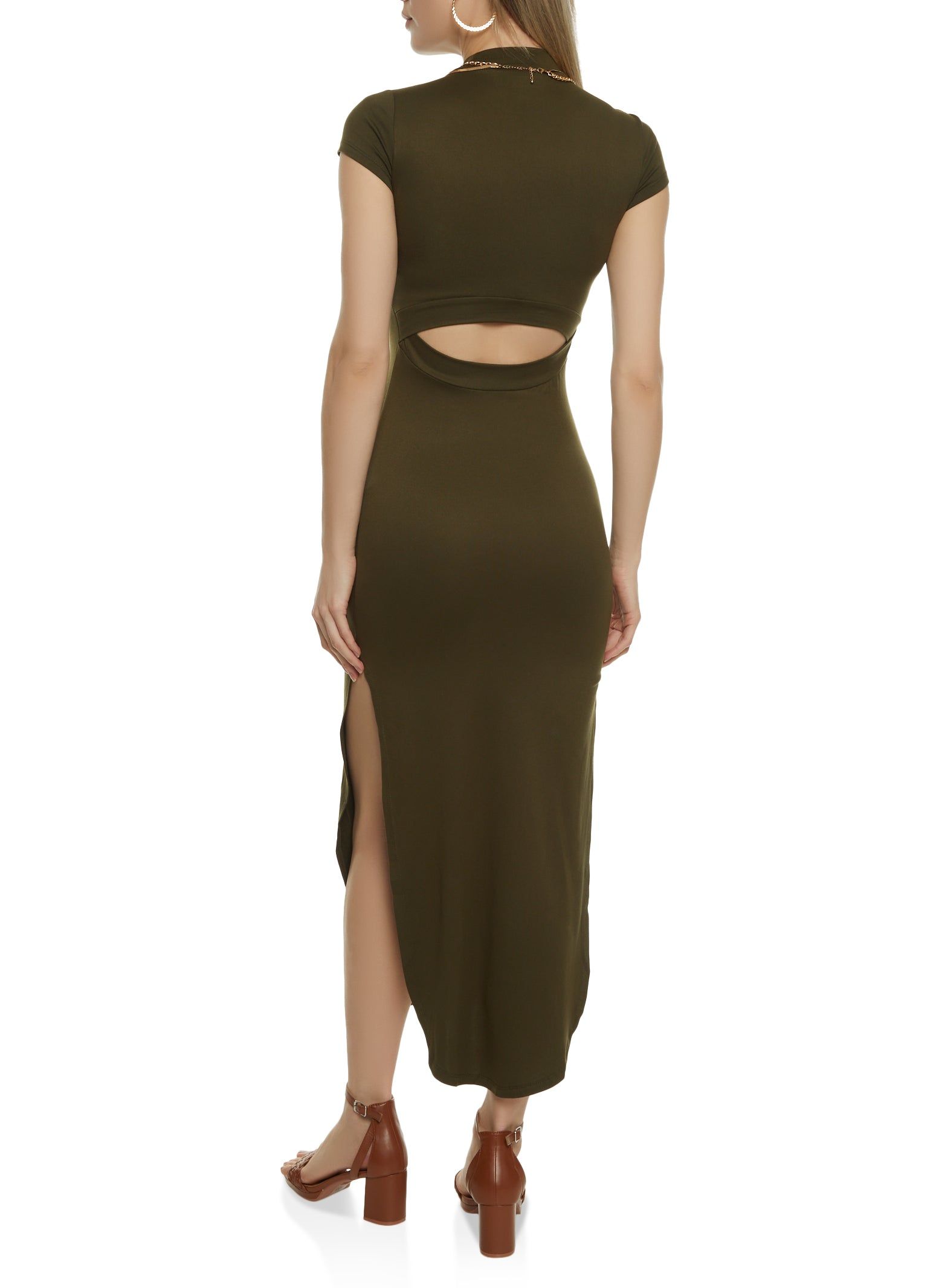 Cut Out Mock Neck Maxi Dress sold by Rainbow product image thumbnail 3