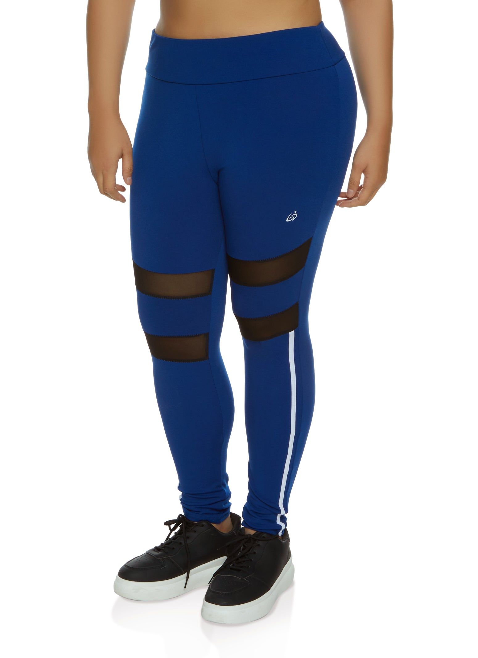 Plus Size Mesh Detail High Waisted Leggings sold by Rainbow