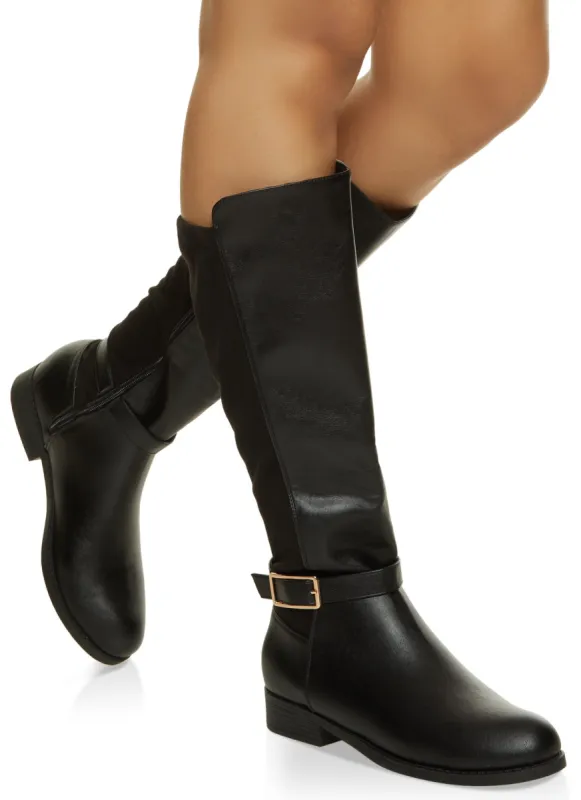 Buckle Detail Tall Boots sold by Rainbow