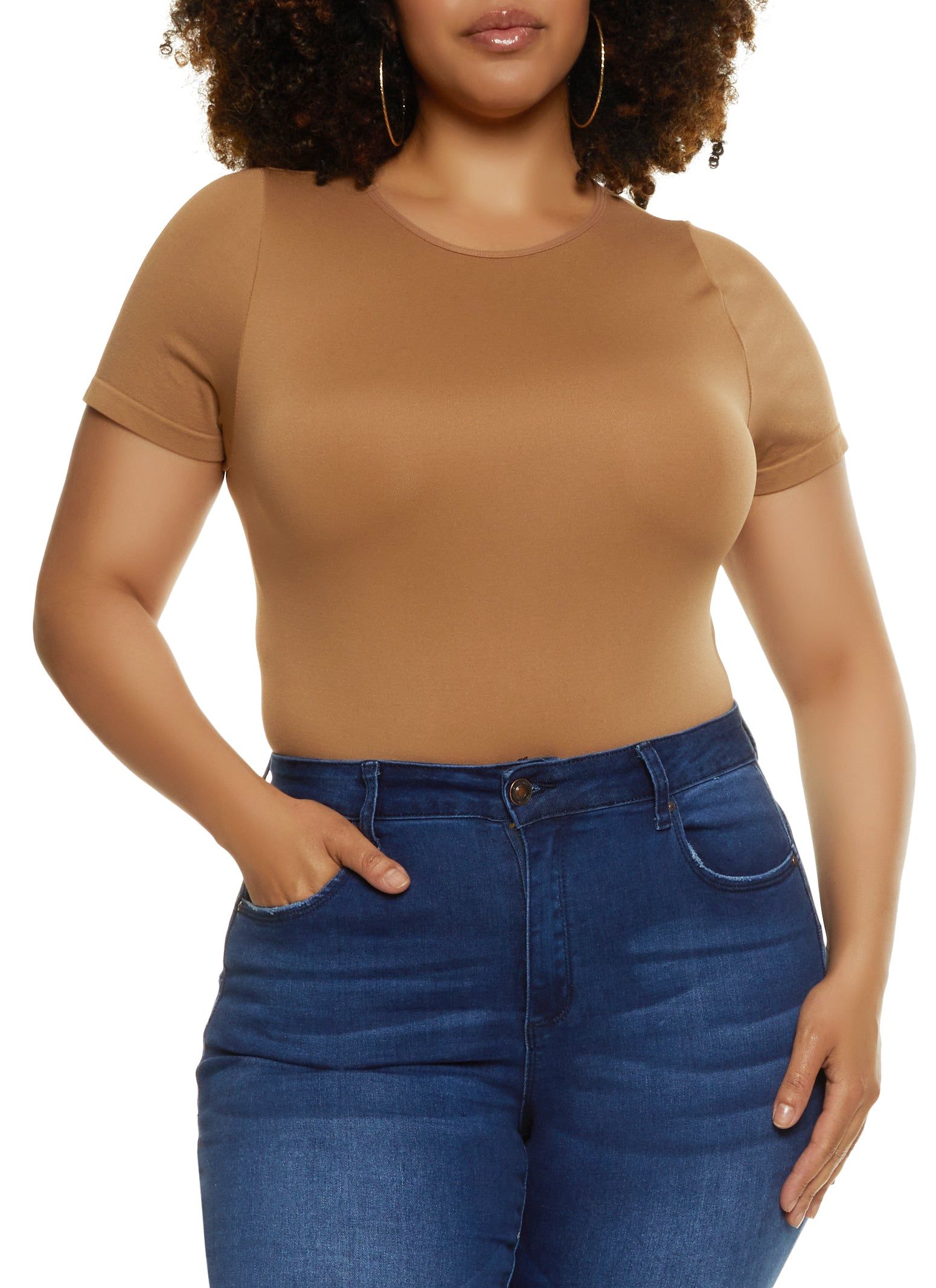 Plus Size Seamless Crew Neck Bodysuit sold by Rainbow product image thumbnail 2