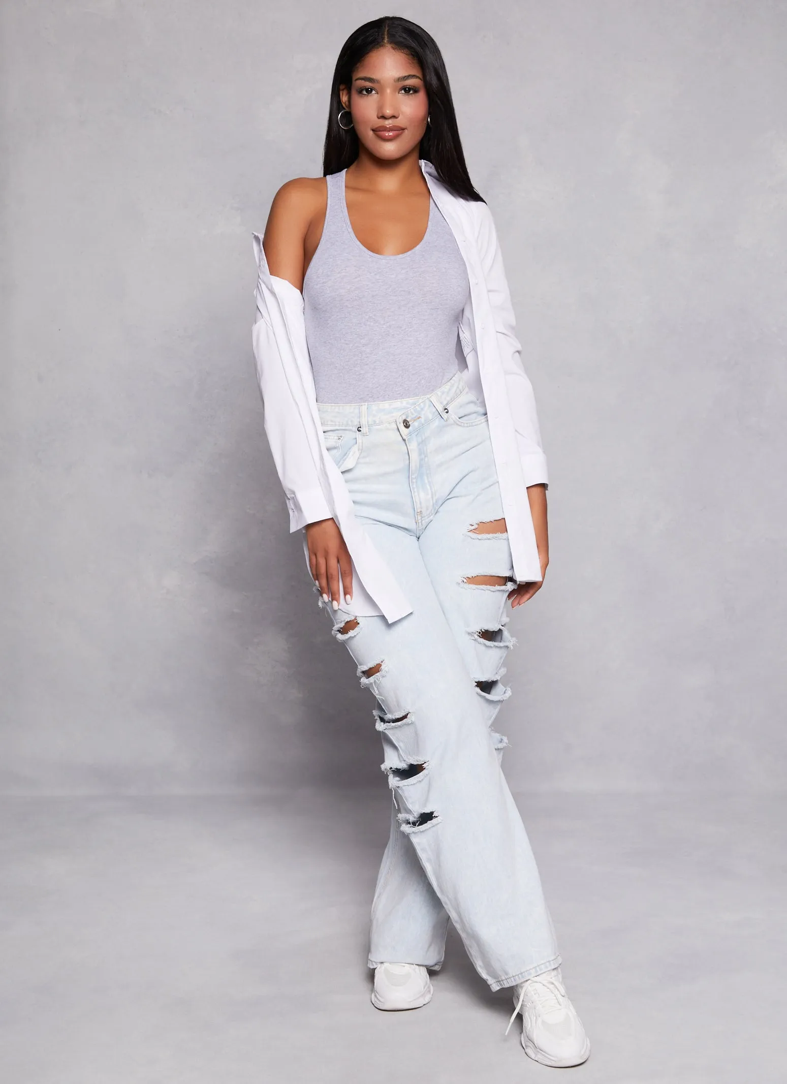 Basic Scoop Neck Racerback Tank Bodysuit sold by Rainbow product image thumbnail 2