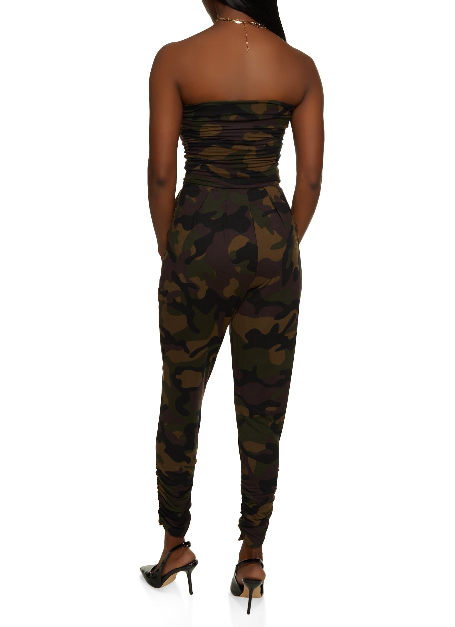 Camo Ruched Strapless Jumpsuit sold by Rainbow product image thumbnail 2