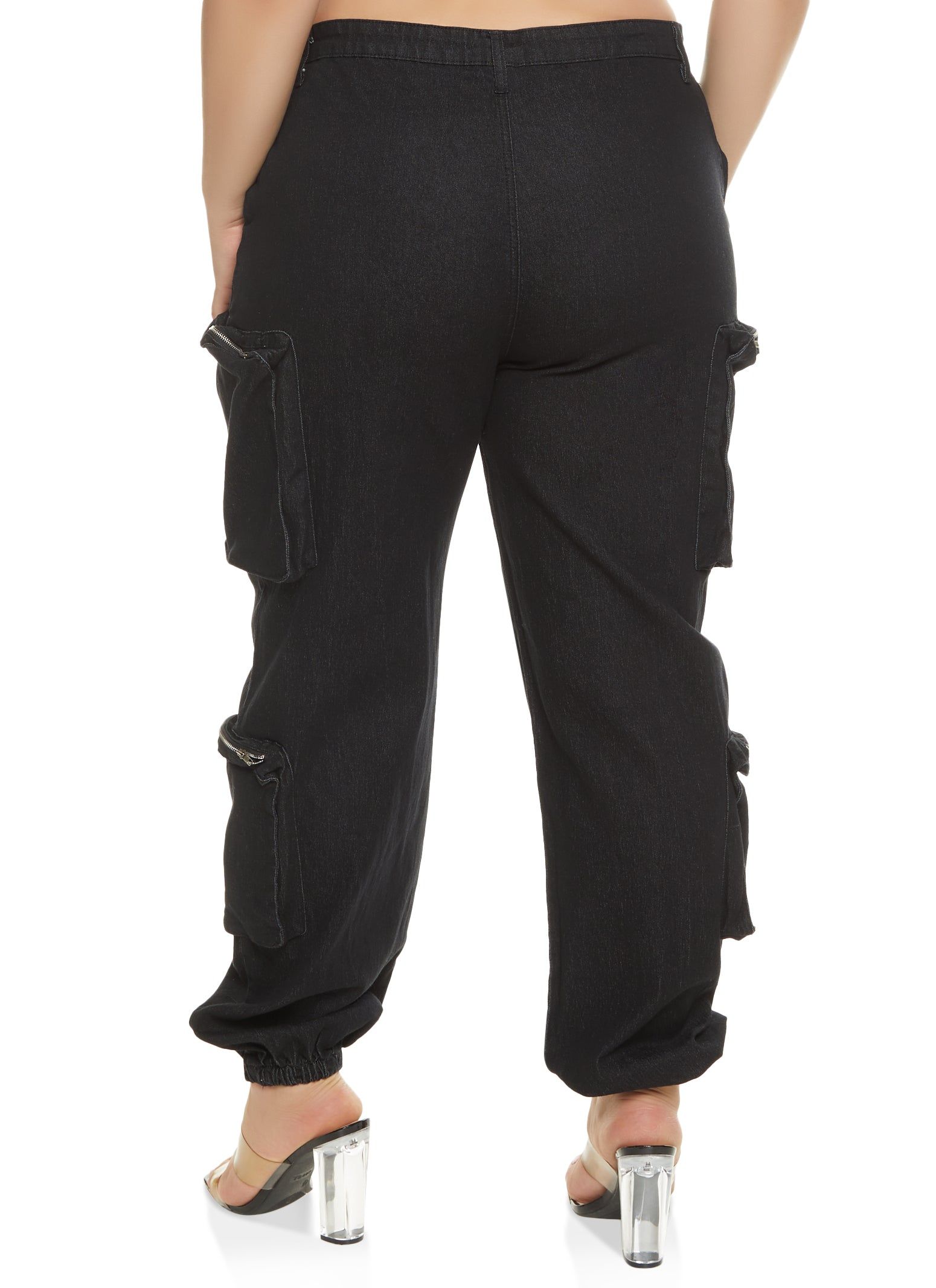 Plus Size Zip Cargo Pocket Jeans sold by Rainbow product image thumbnail 2