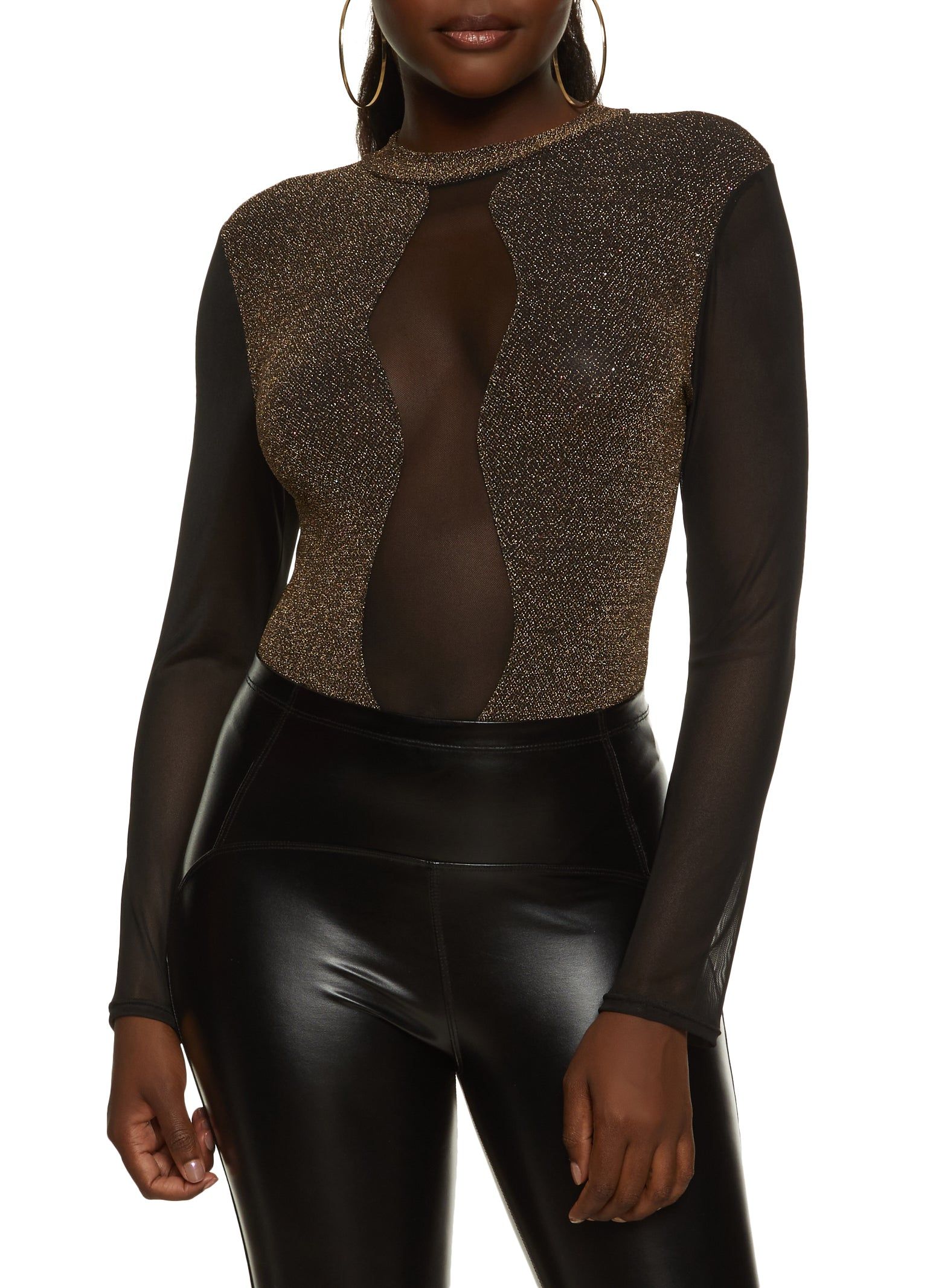 Lurex Mesh Detail Bodysuit sold by Rainbow product image thumbnail 2