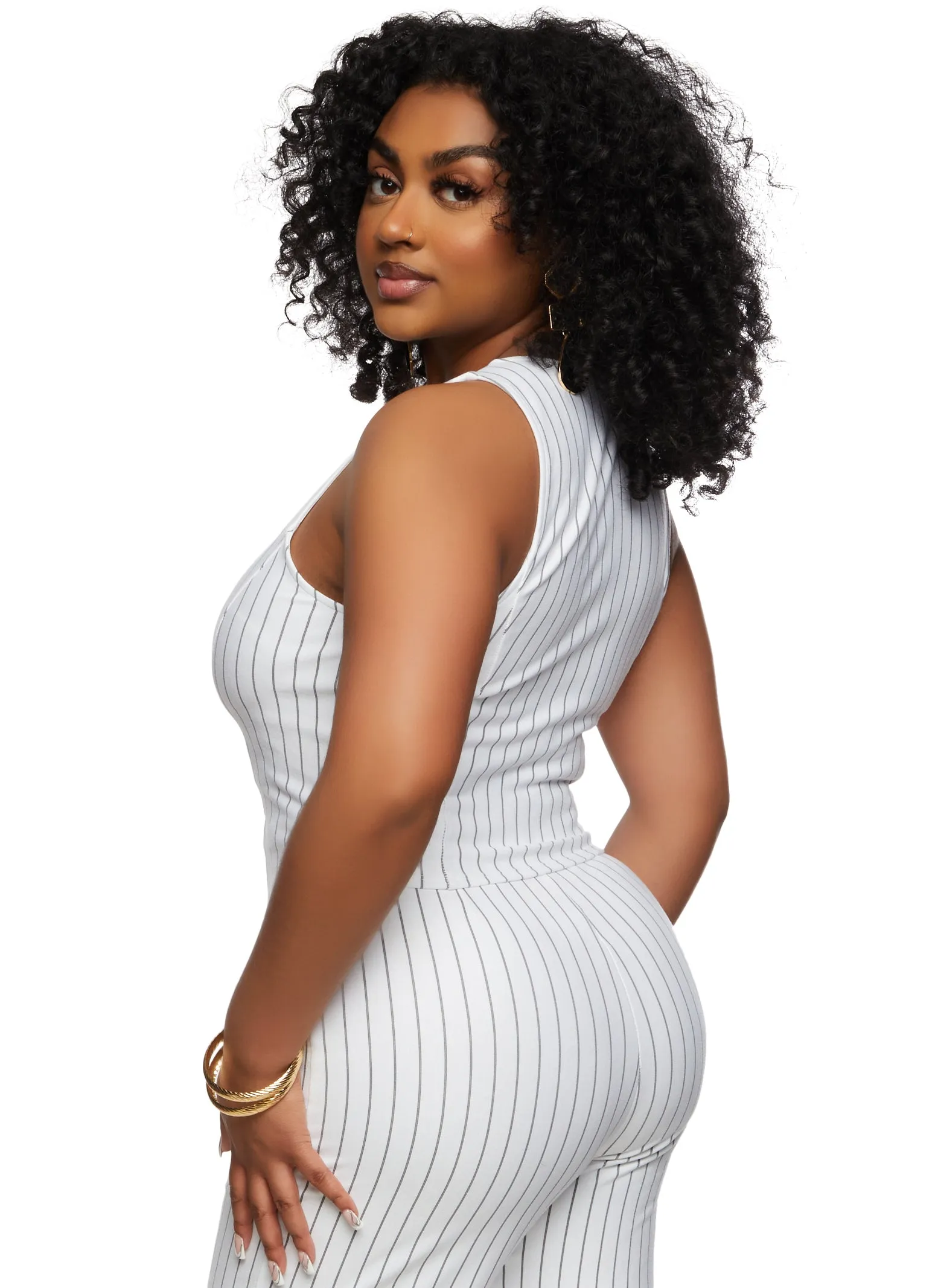 Pinstripe Button Front Blazer Vest sold by Rainbow product image thumbnail 3