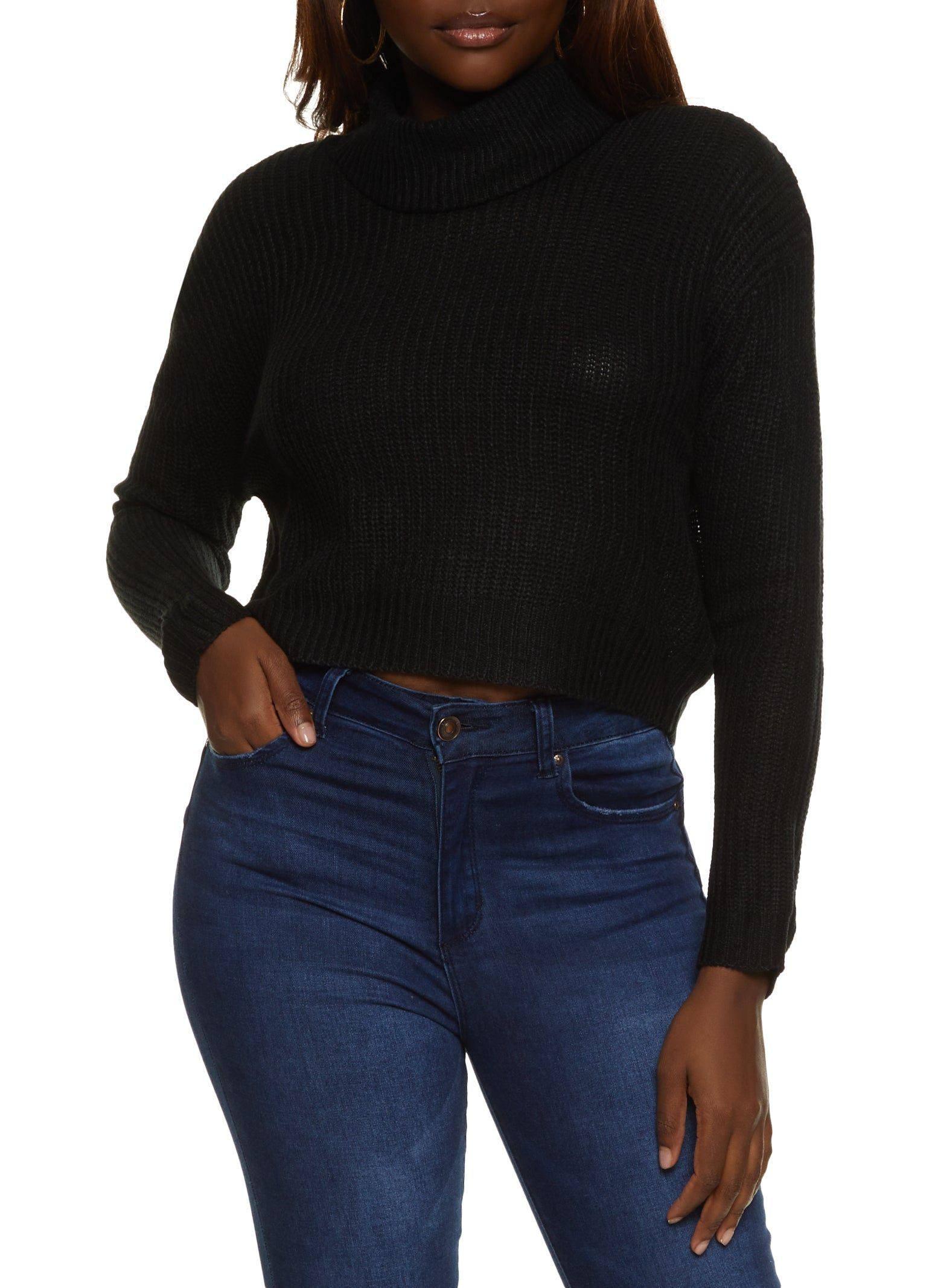 Cropped Turtleneck Sweater sold by Rainbow