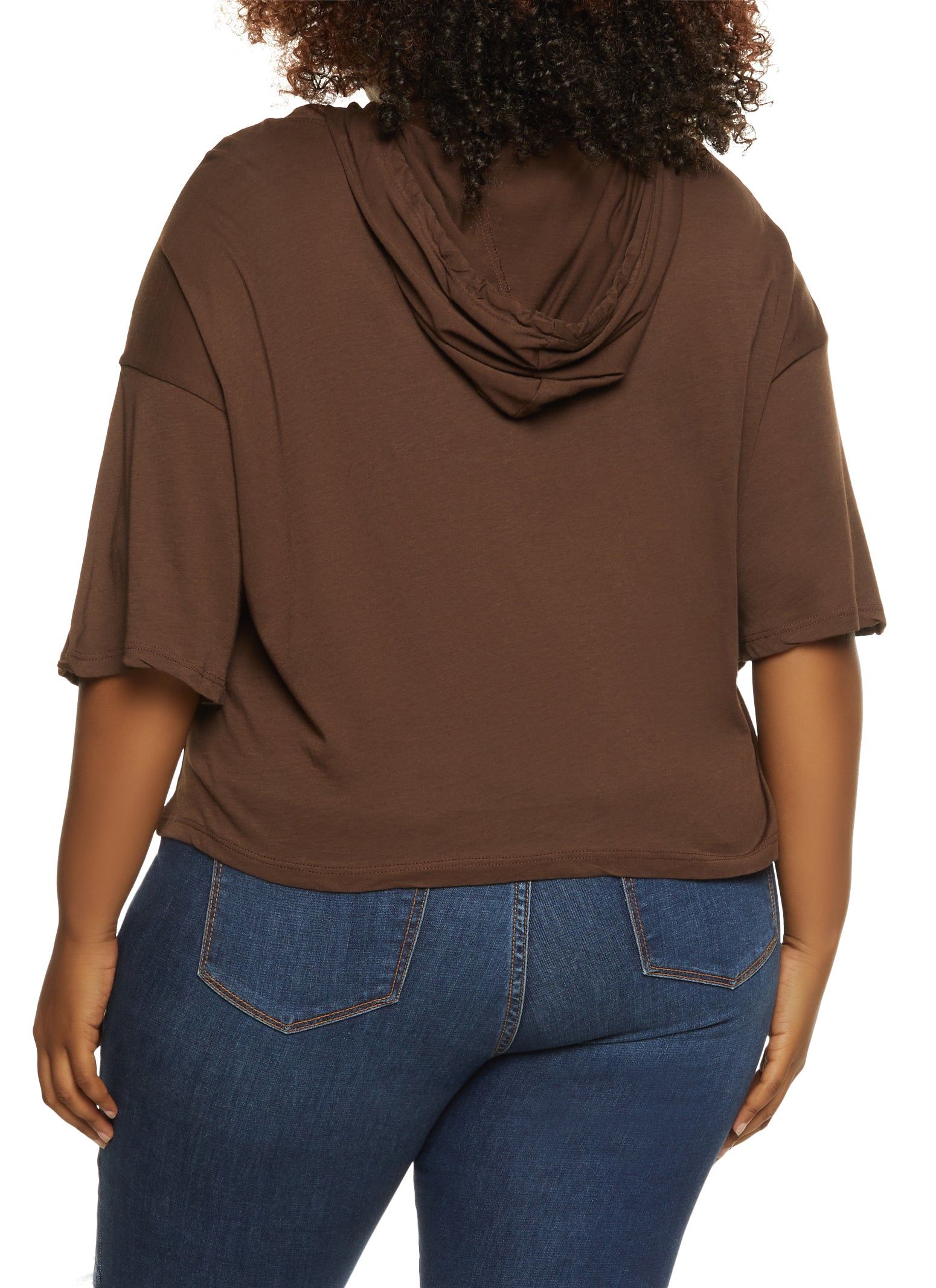 Plus Size Short Sleeve Boxy Hooded Tee sold by Rainbow product image thumbnail 2